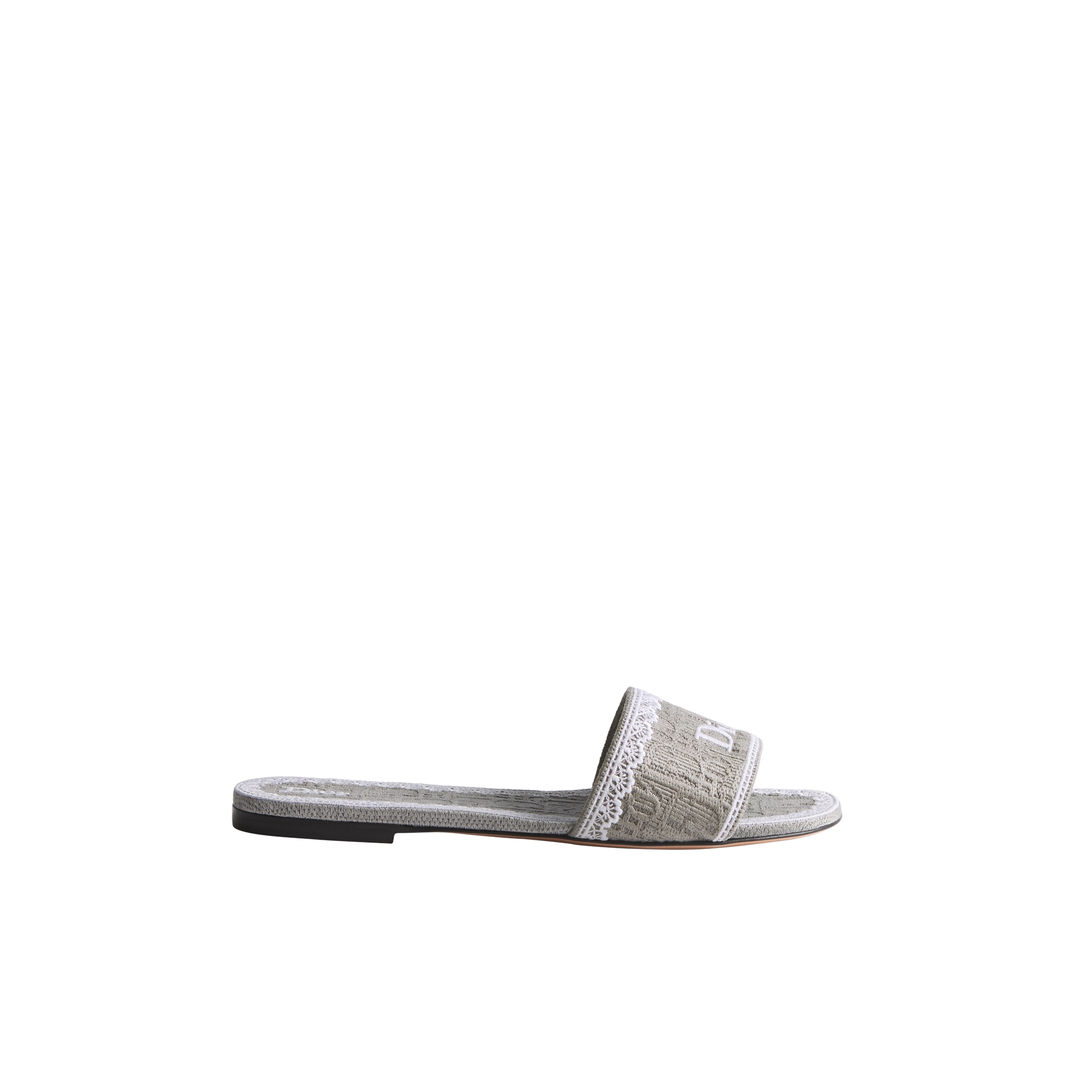 Dior Dentelle Slide Gris Trianon Dior Oblique Embroidered Cotton
