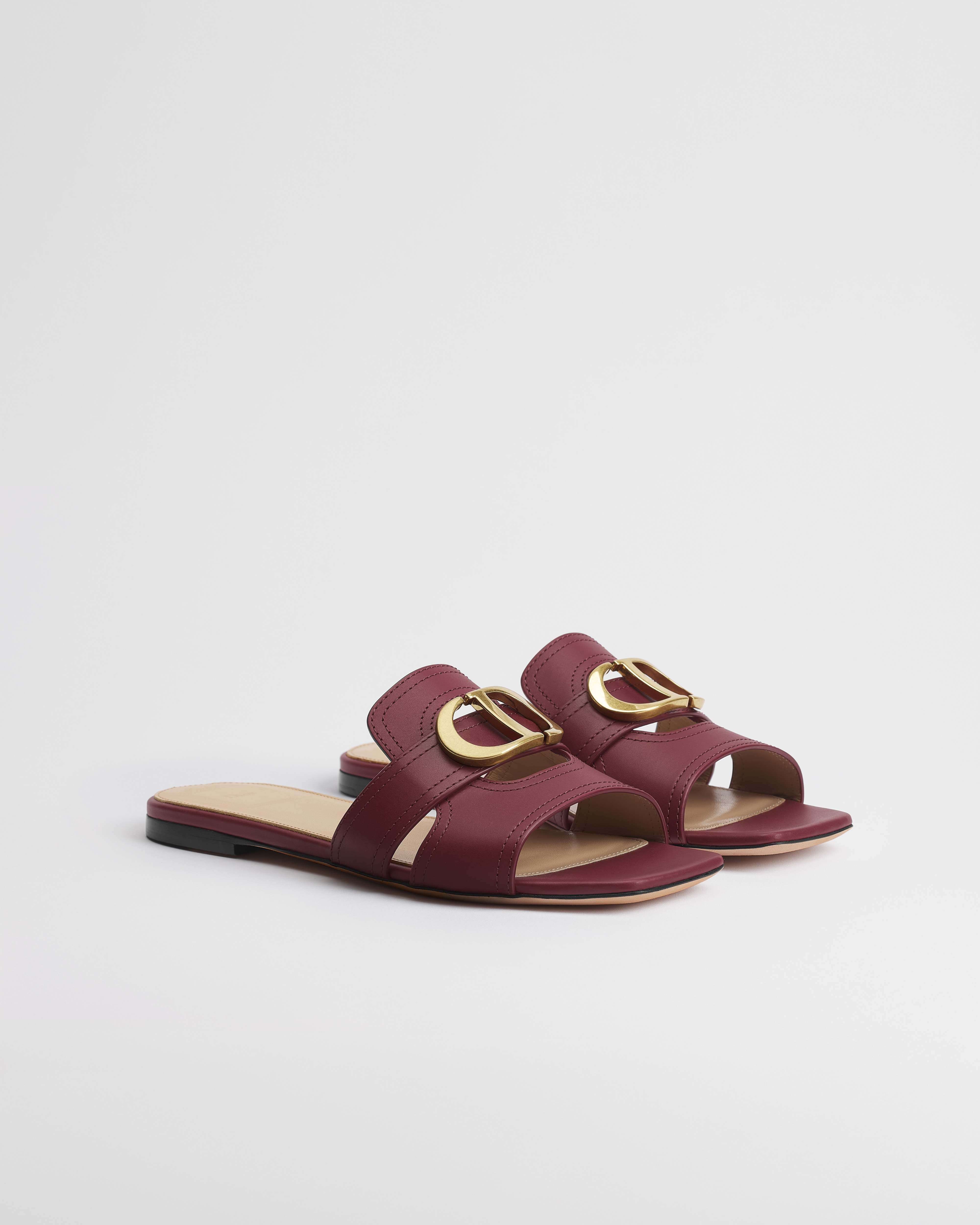 Dior Or 30 Montaigne Slide Rouge Hermitage Calfskin E03