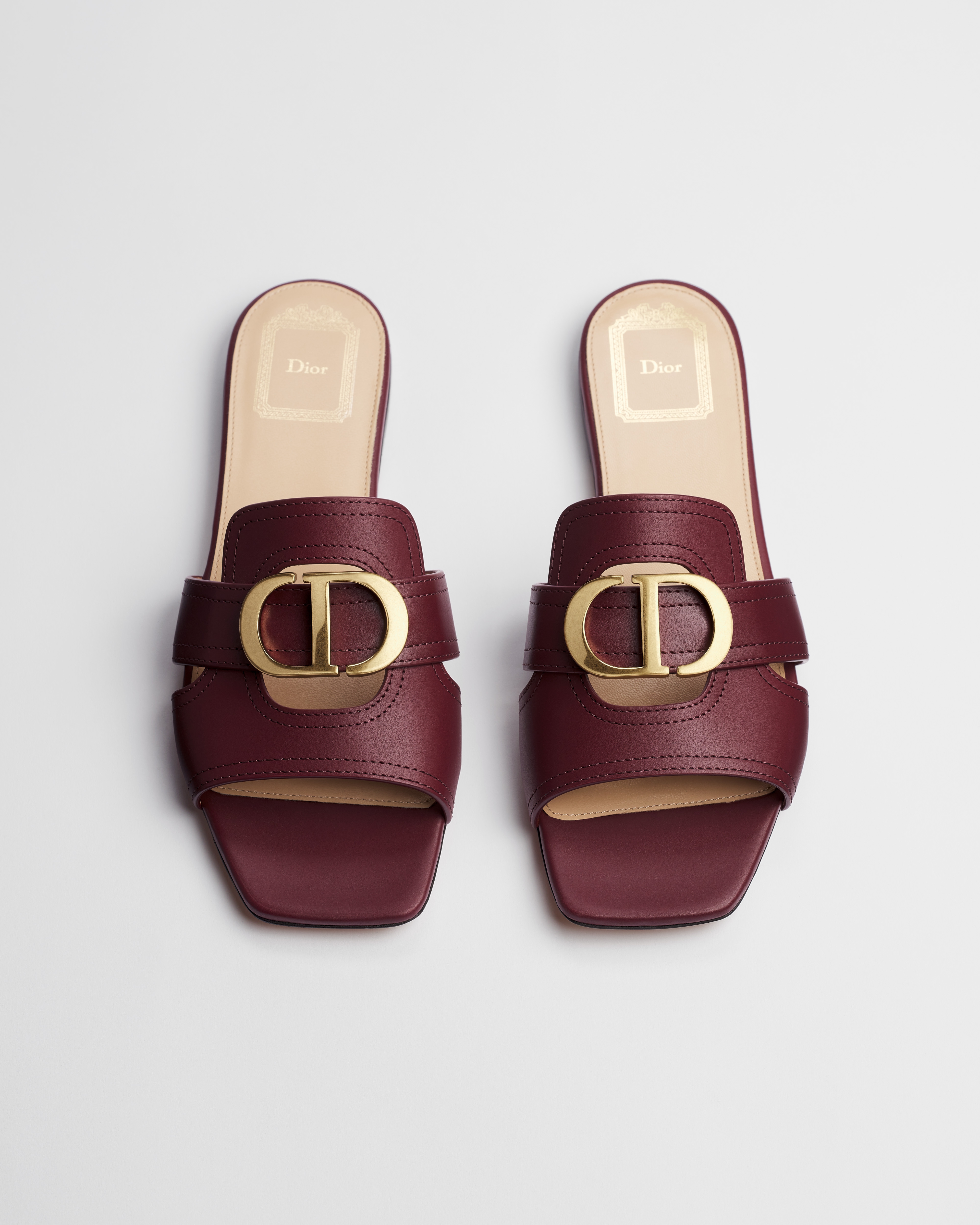 Dior Or 30 Montaigne Slide Rouge Hermitage Calfskin E06