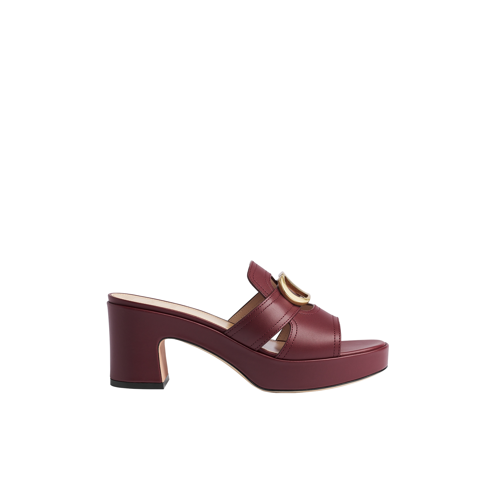 Dior Or 30 Montaigne Platform Slide Hermitage Red Calfskin | DIOR SA