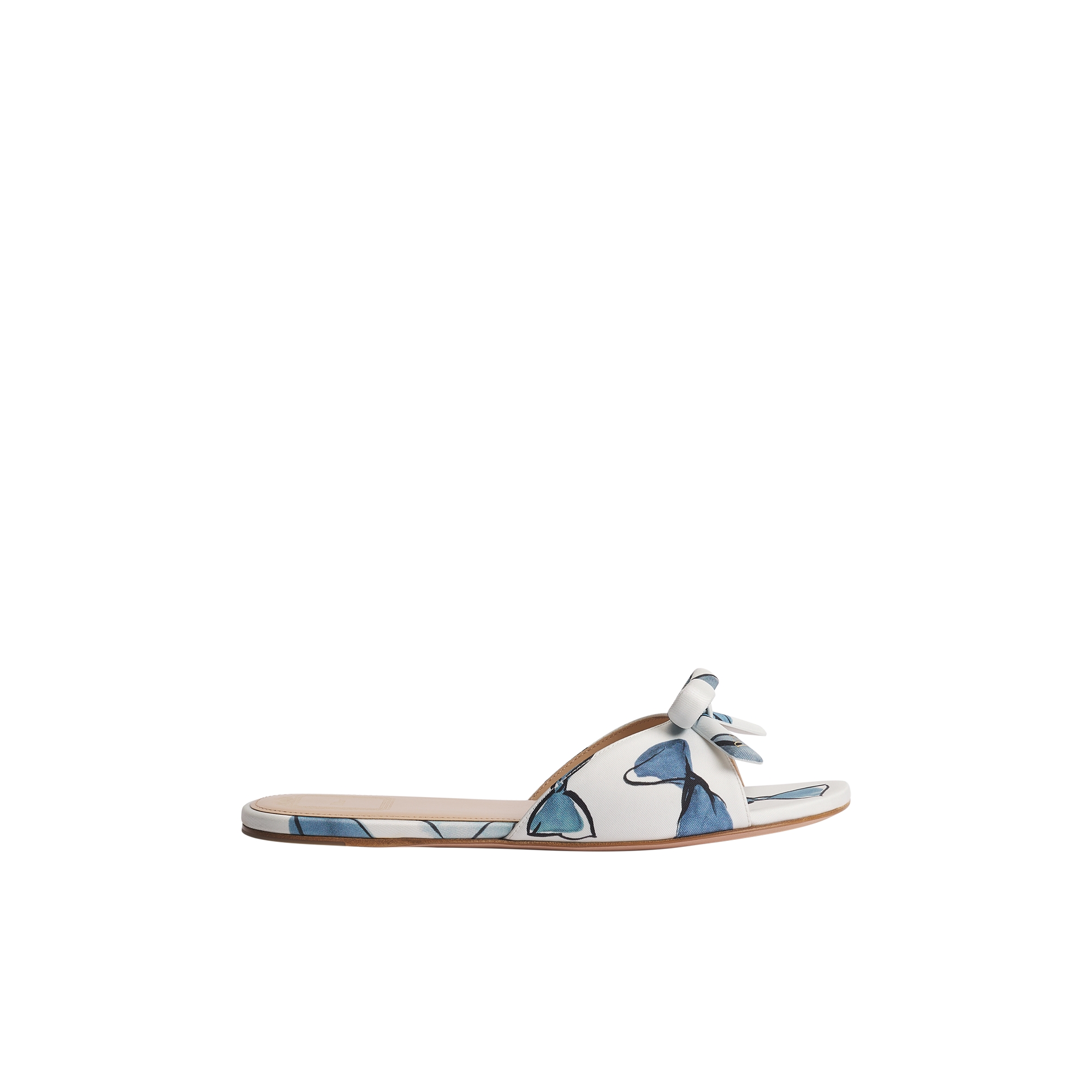Dioriviera Dior Bow Slide White Technical Twill with Blue Dior Bows Motif E02