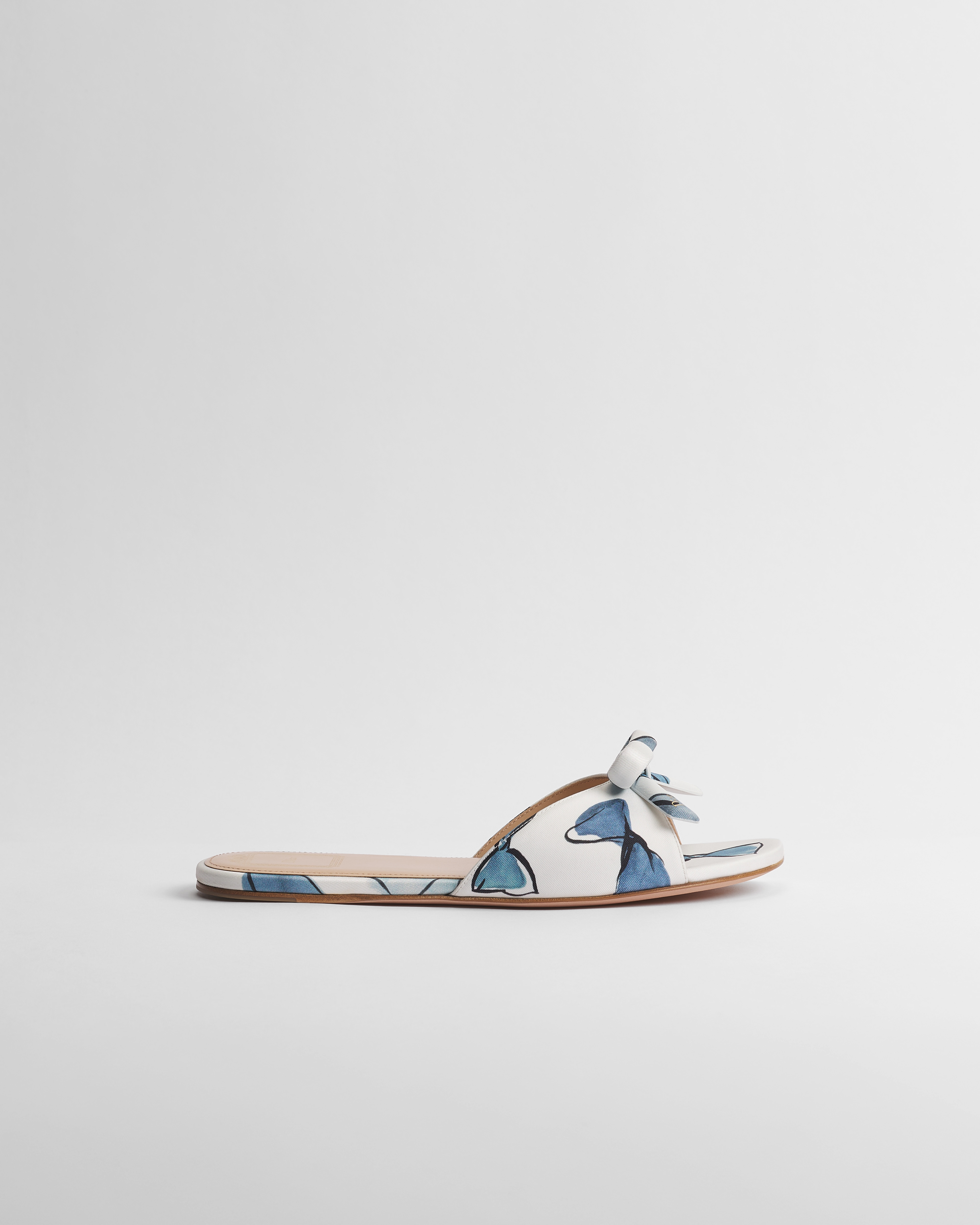 Dioriviera Dior Bow Slide White Technical Twill with Blue Dior Bows Motif E02