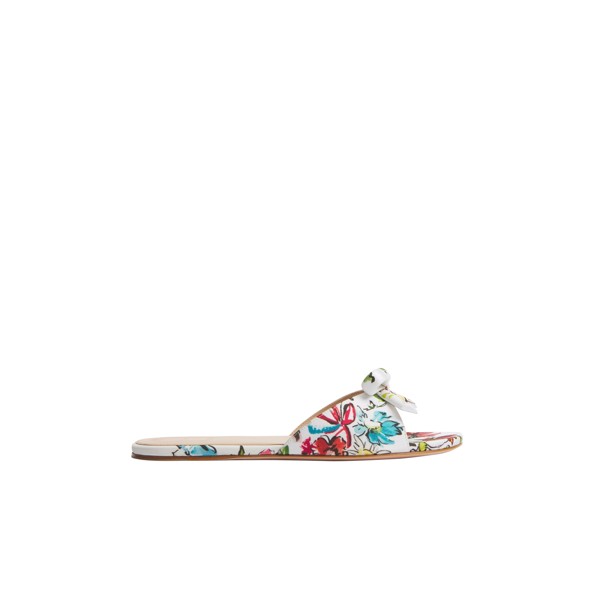 CHRISTIAN DIOR 花柄リボン Dioriviera Dior Bow Slide White Technical Twill with Multicolor