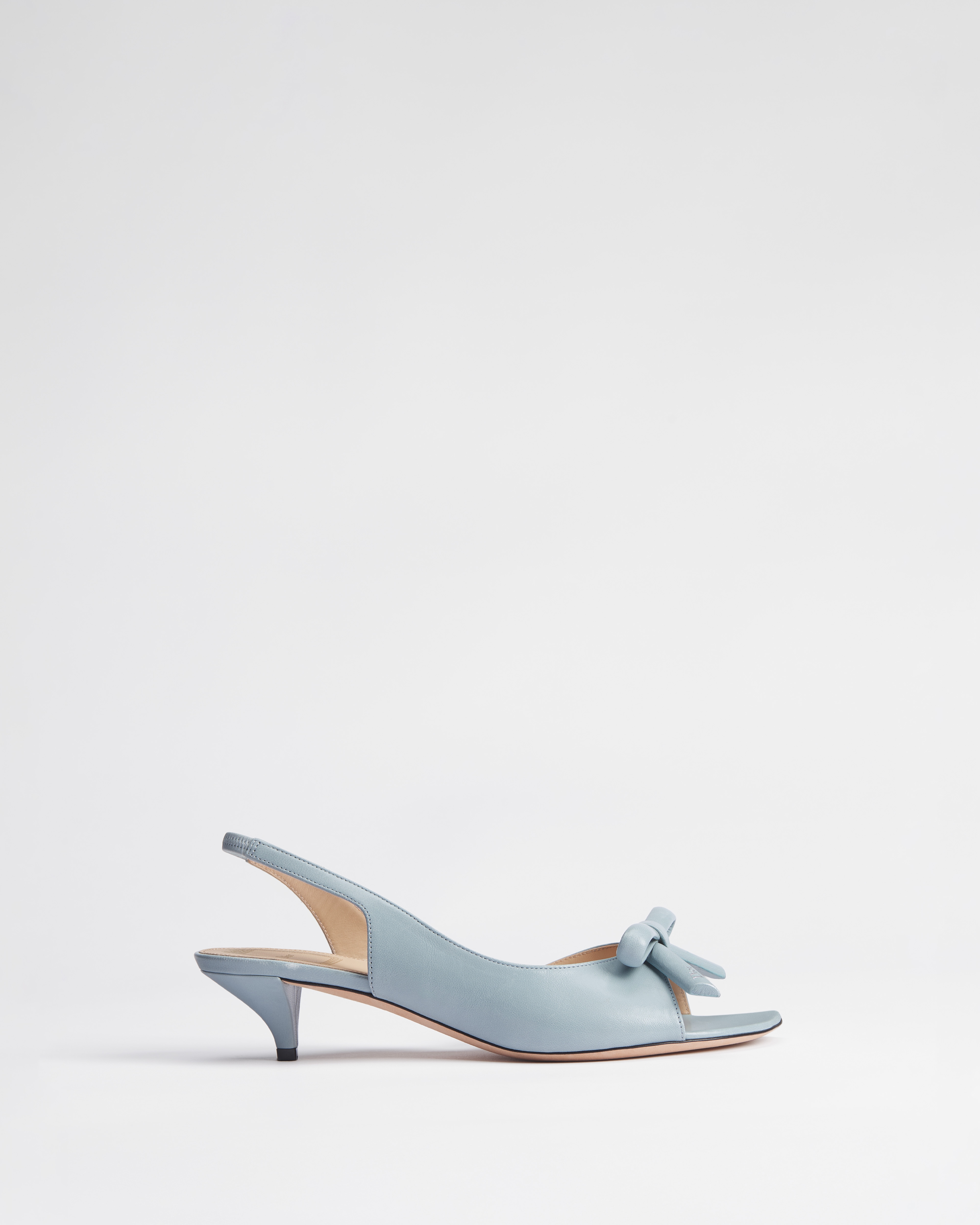 Dior Bow Heeled Slingback Sandal Bleu Ciel Lambskin E02