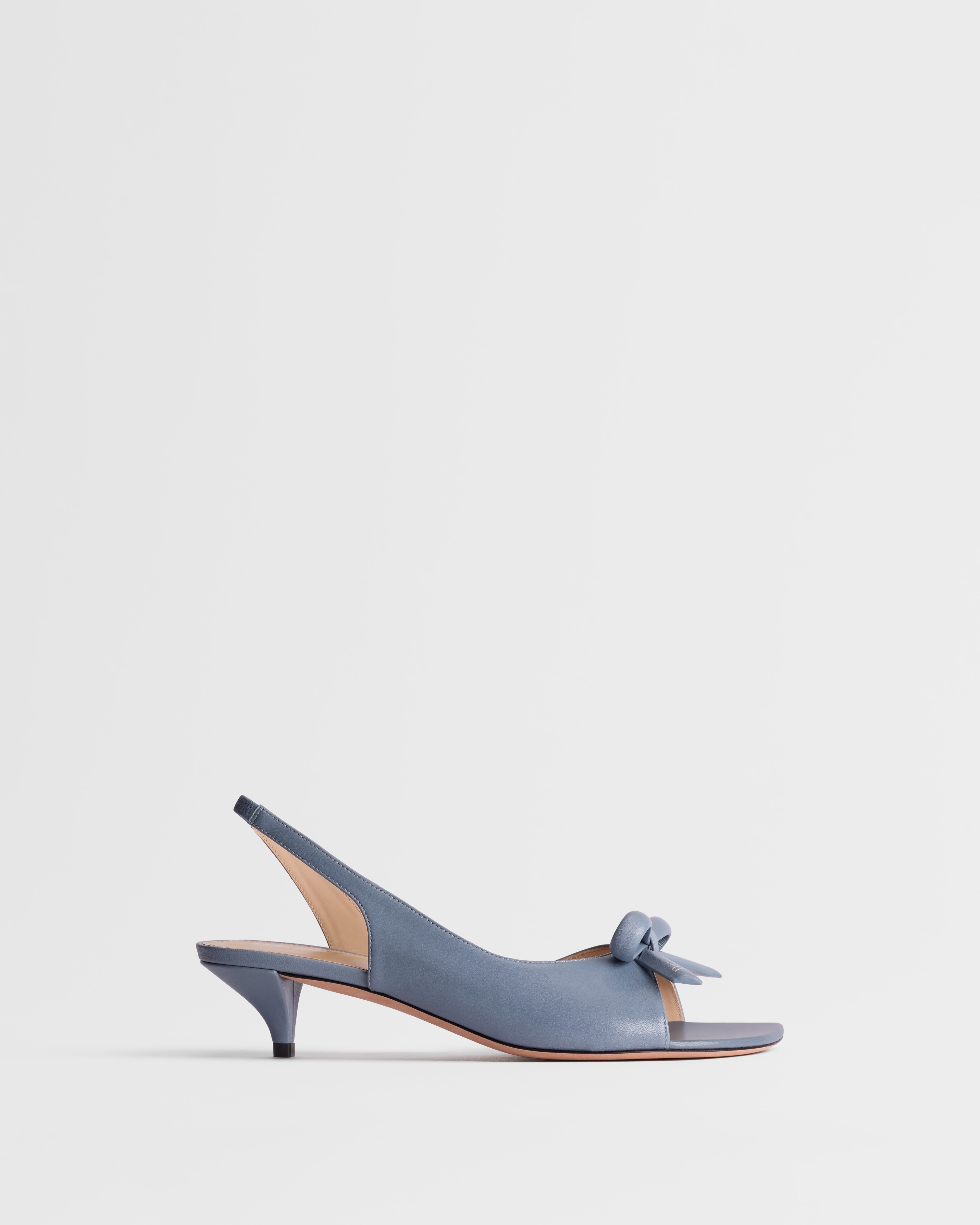 Dior Bow Slingback-Sandalette Lammleder in Denimblau E02