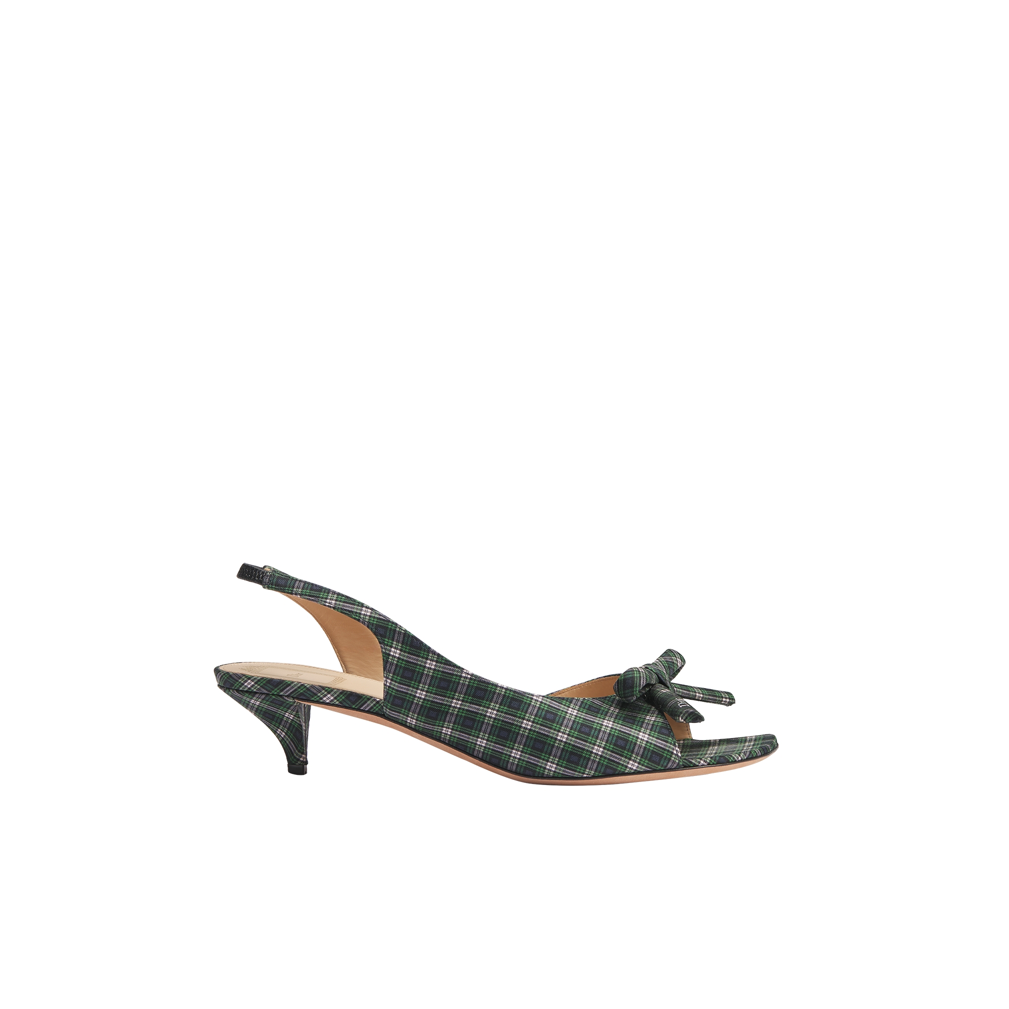 Dior Bow Heeled Slingback Sandal Multicolor Printed Check'n'Dior