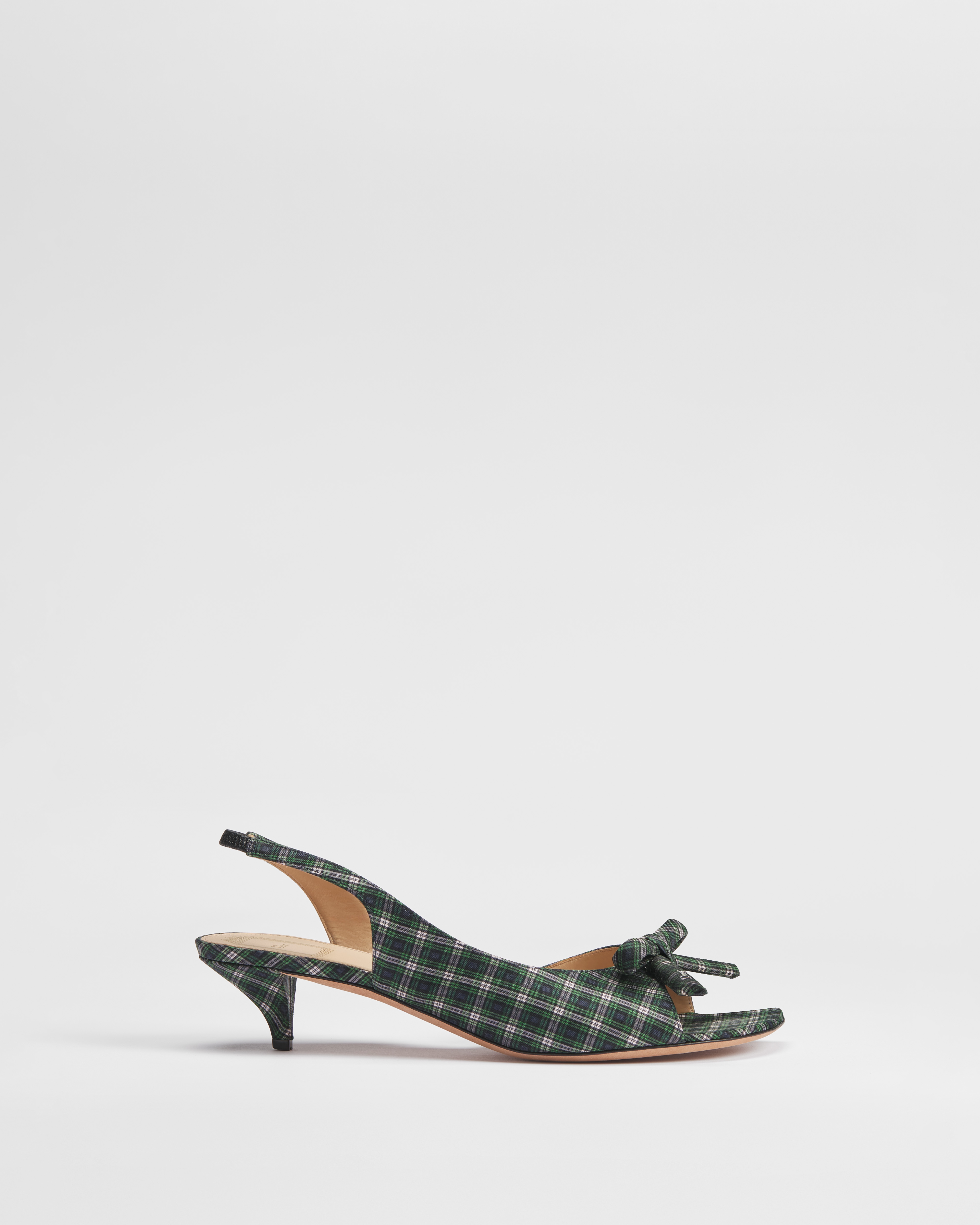 Dior Bow Heeled Slingback Sandal Multicolor Printed Check'n'Dior Technical Fabric E02