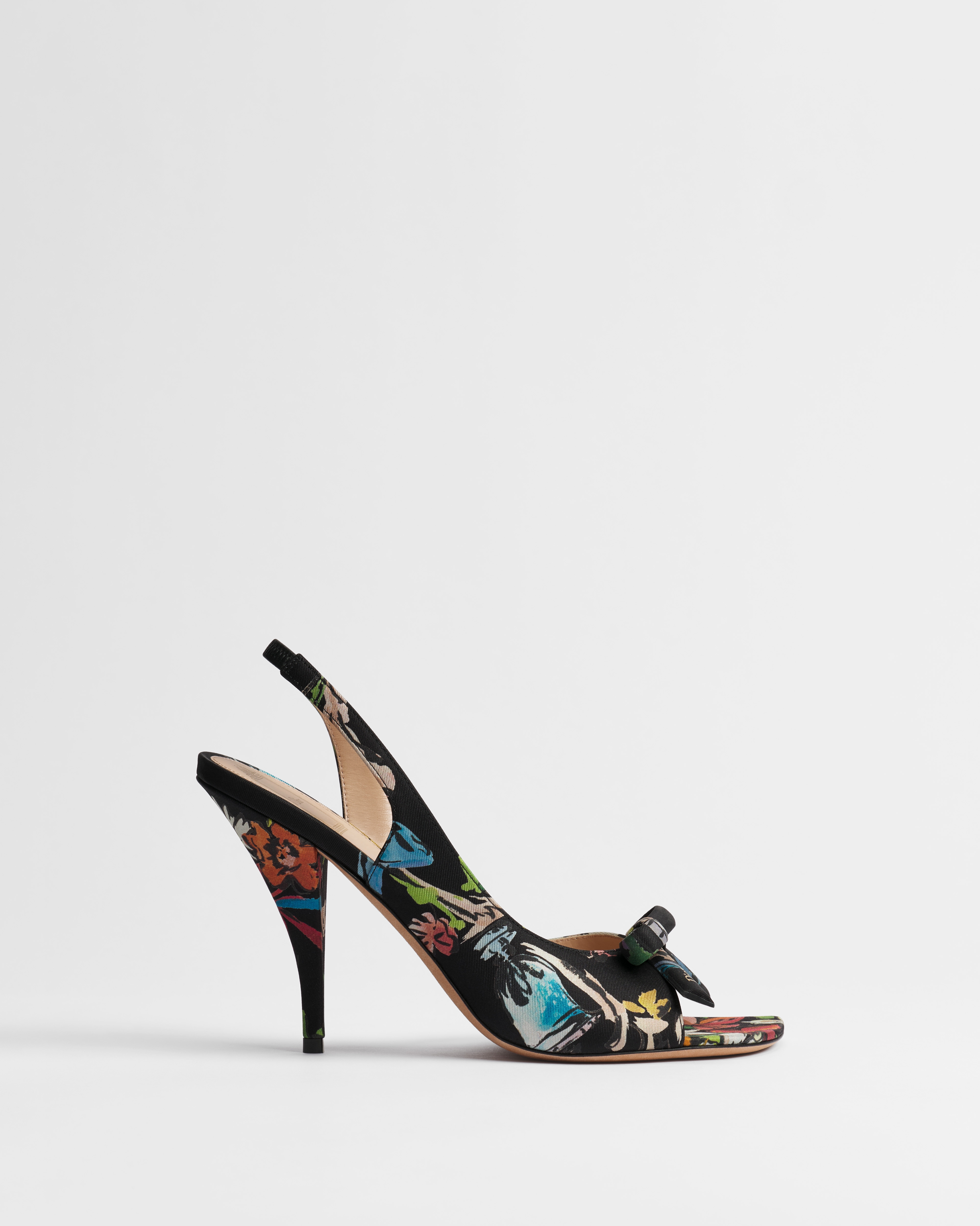Dioriviera Dior Bow Slingback-Sandalette Funktionstwill in Schwarz mit Dior Arabesque Motiv in mehreren Farben E02