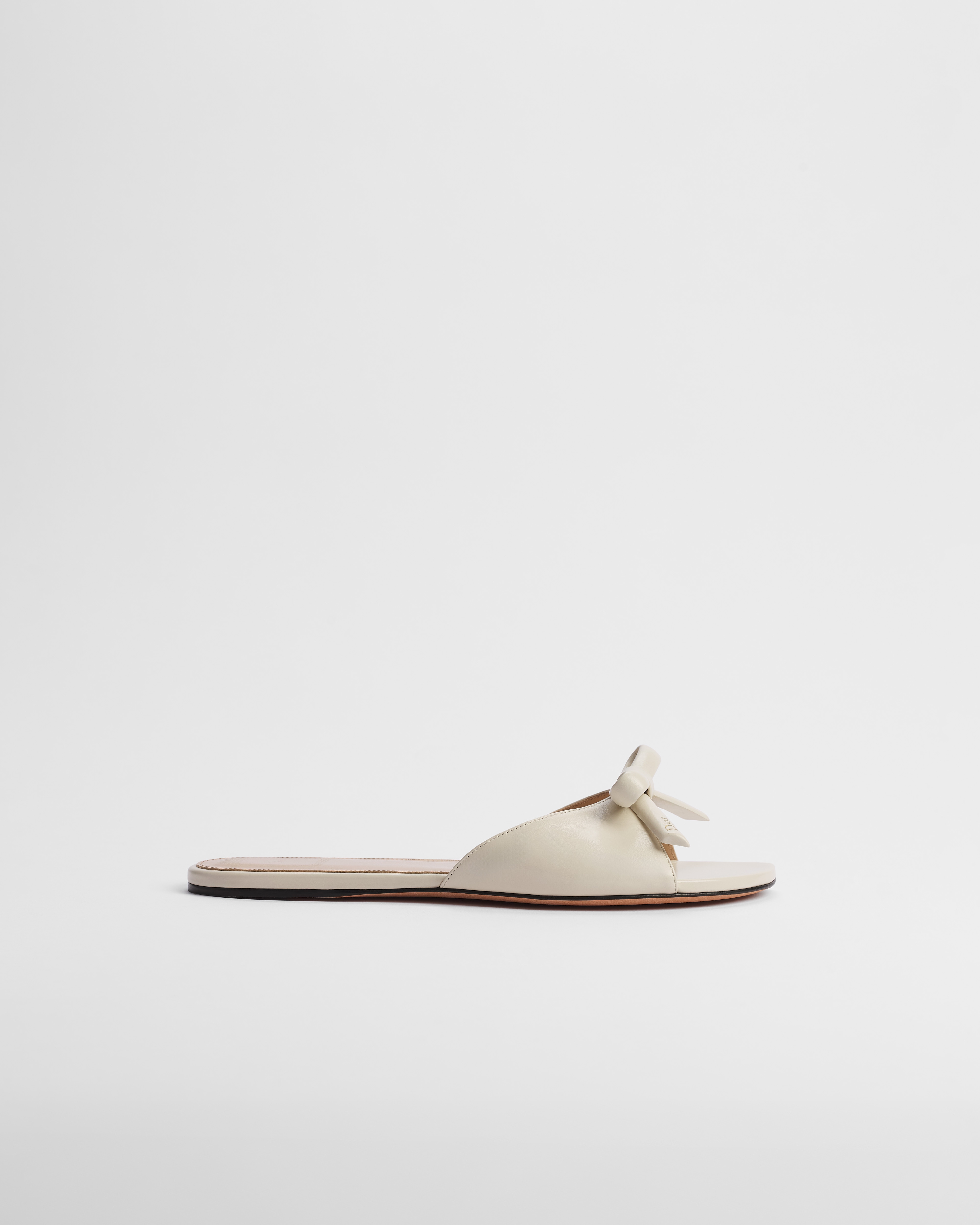 Dior Bow Slide Lammleder in Weiß E02