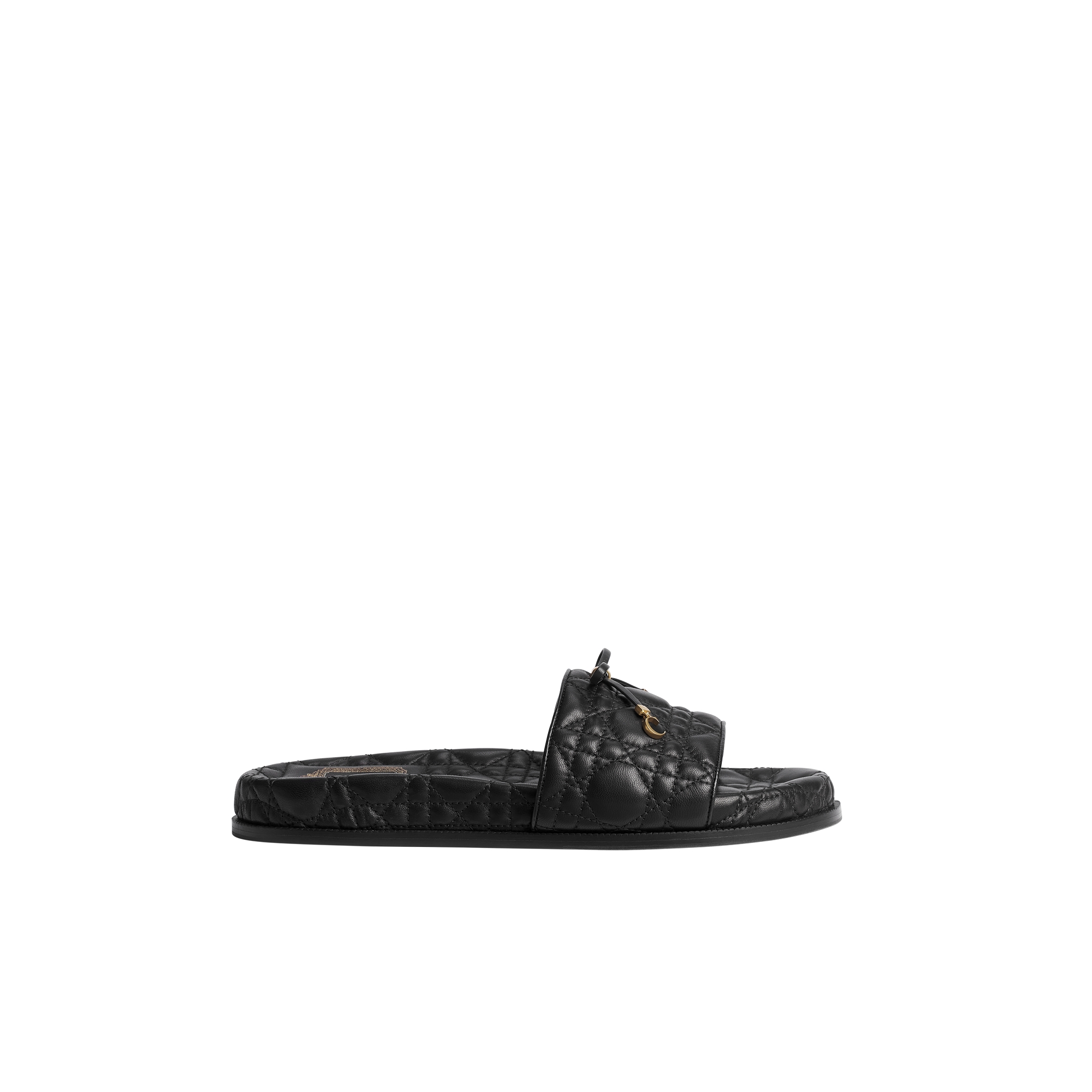  Cuir d'agneau matelassé à motif Cannage noir