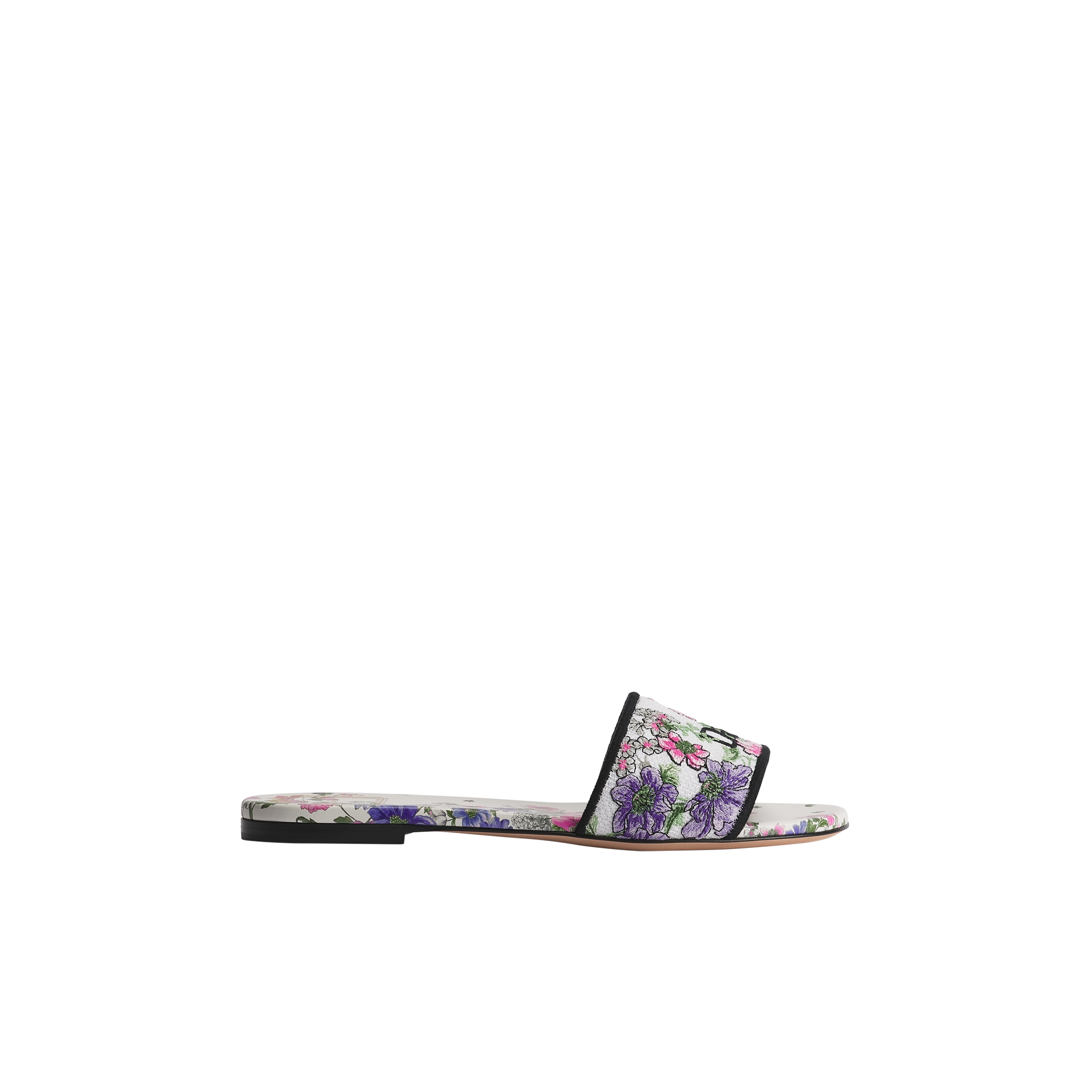 Dway Slide Embroidered Cotton and Multicolor Dior Hortensia Garden