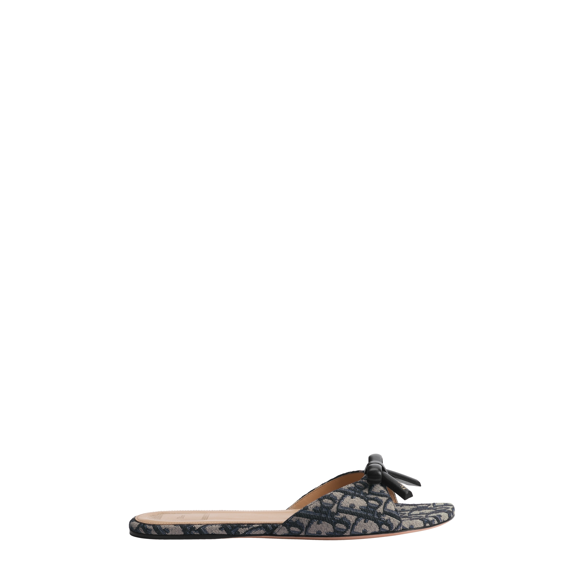 Dior Bow Slide Deep Blue Dior Oblique Embroidered Cotton E02