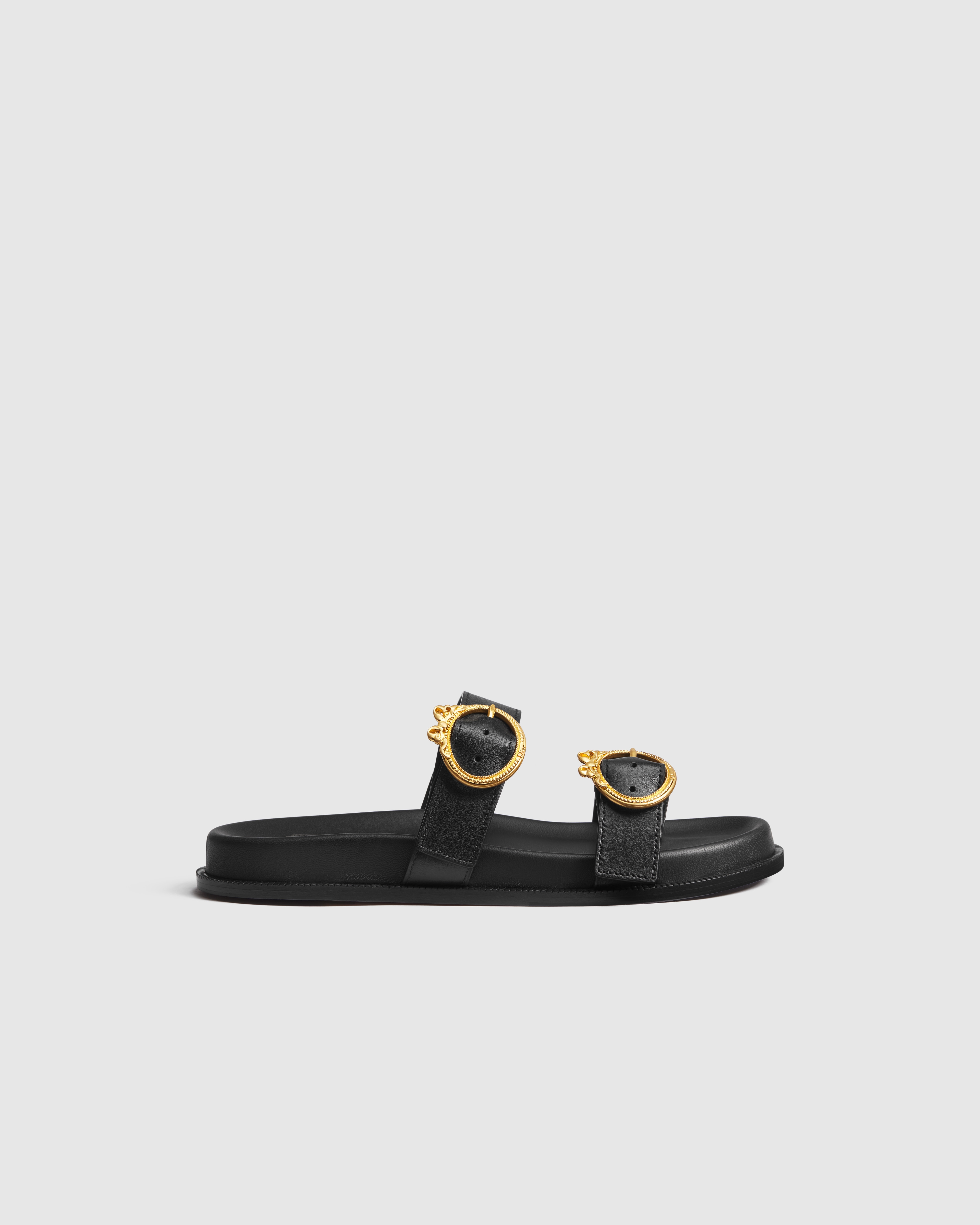 Dior Médaillon Buckle Slide Black Calfskin E02