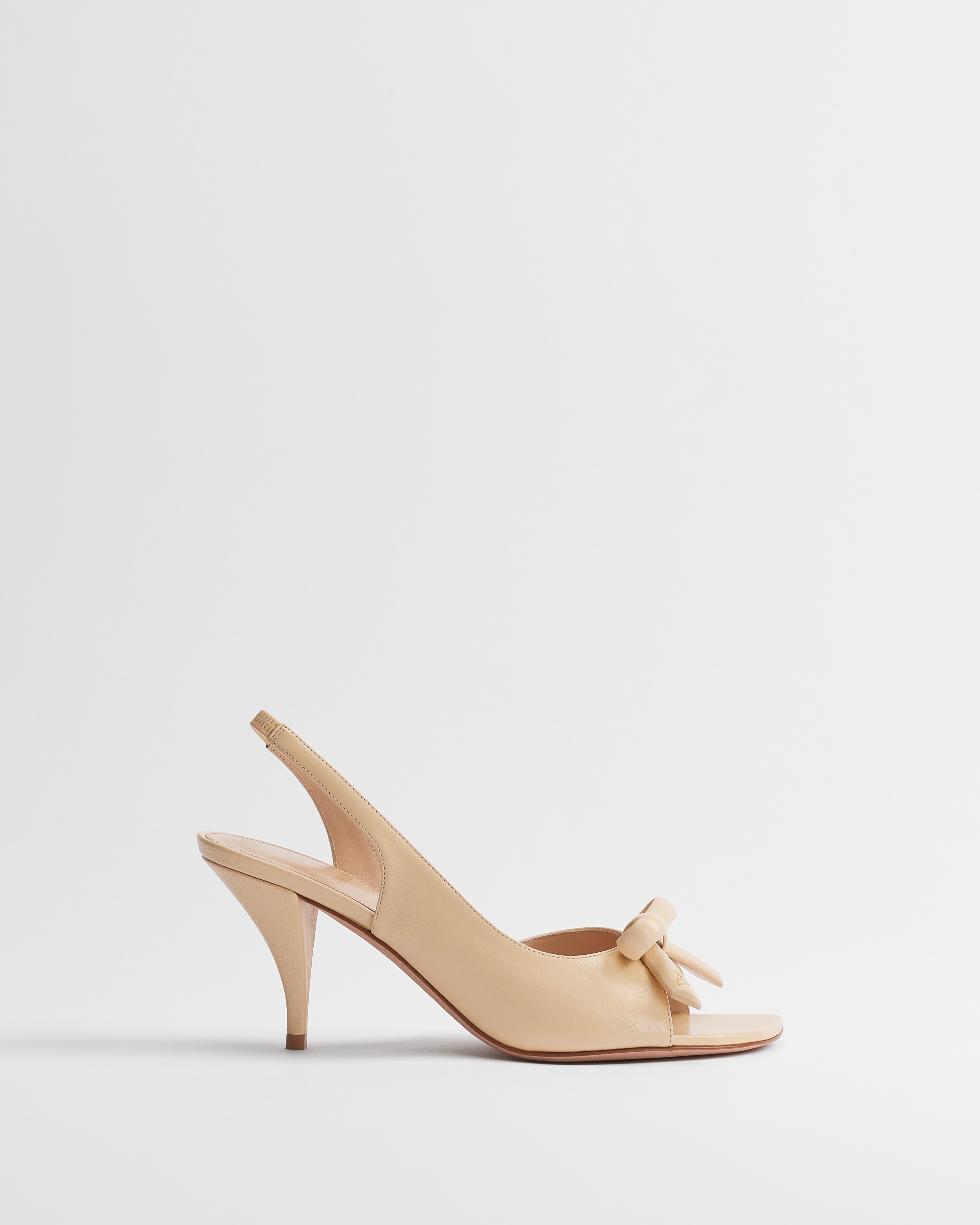 Dior Bow Slingback-Sandalette Ecrufarbenes Lammleder E02