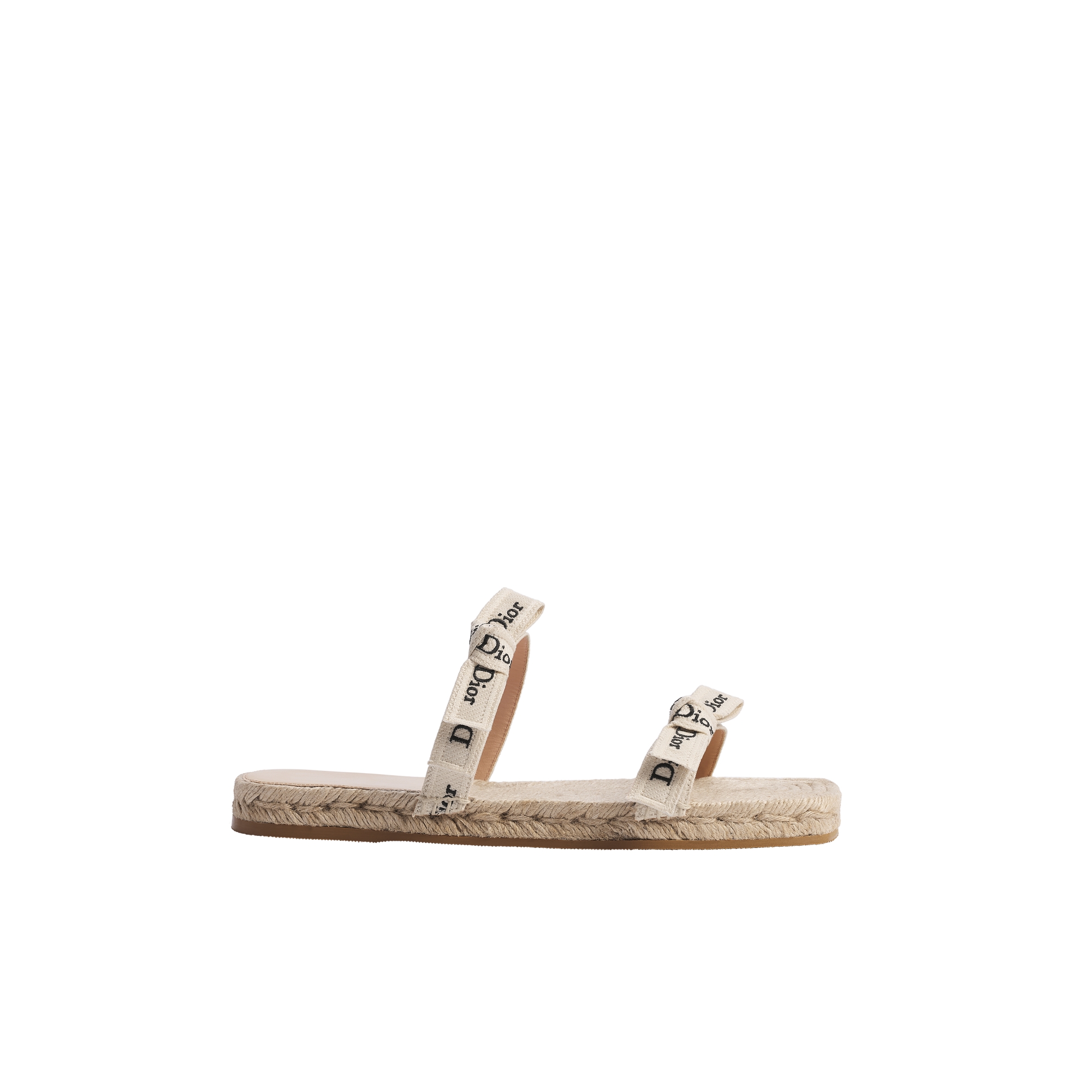 J'Adior Sandal with Straps White Embroidered Cotton | DIOR
