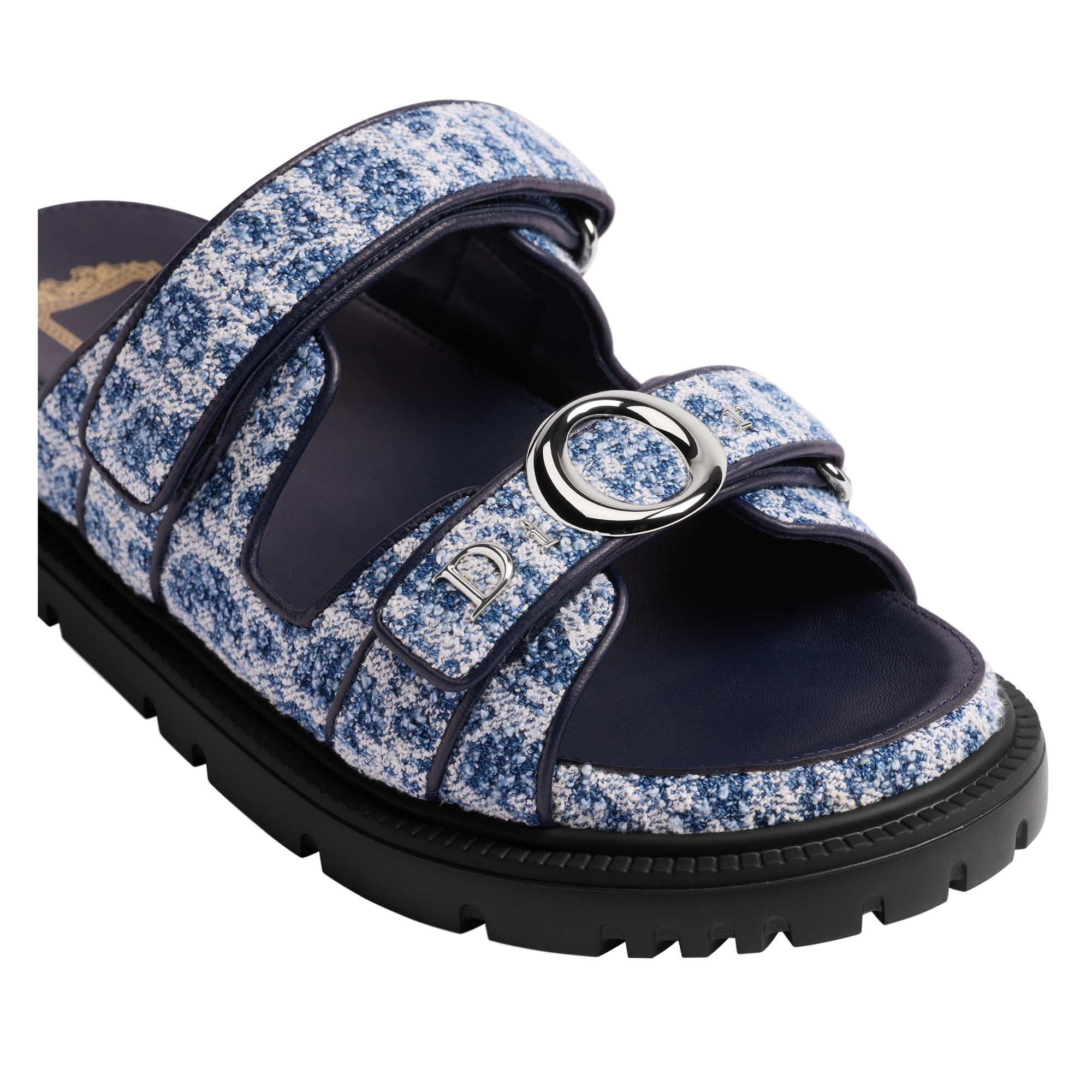 Dioriviera MyDior Slide Blue Spongy Dior Oblique Denim E03