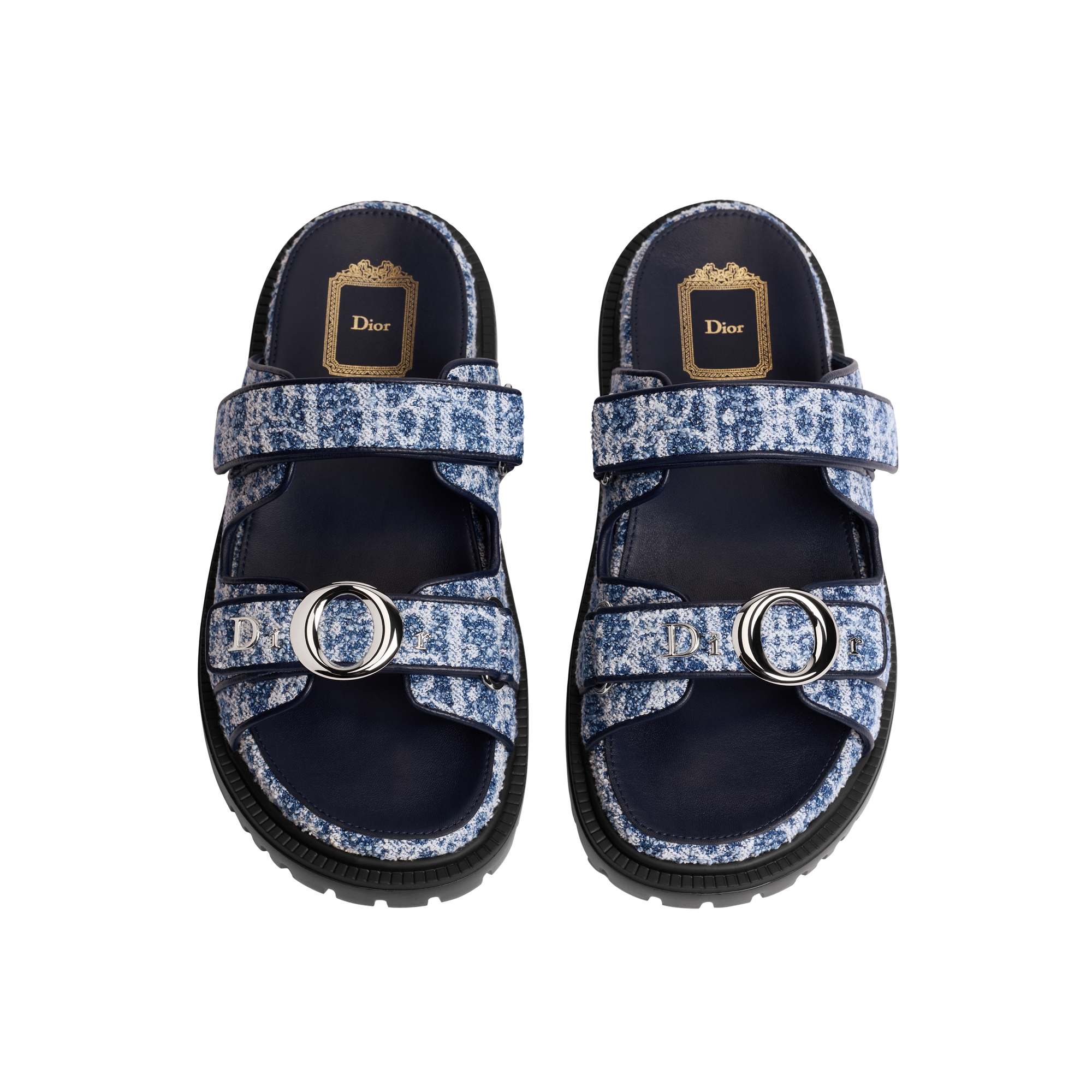 Dioriviera MyDior Slide Blue Spongy Dior Oblique Denim E06