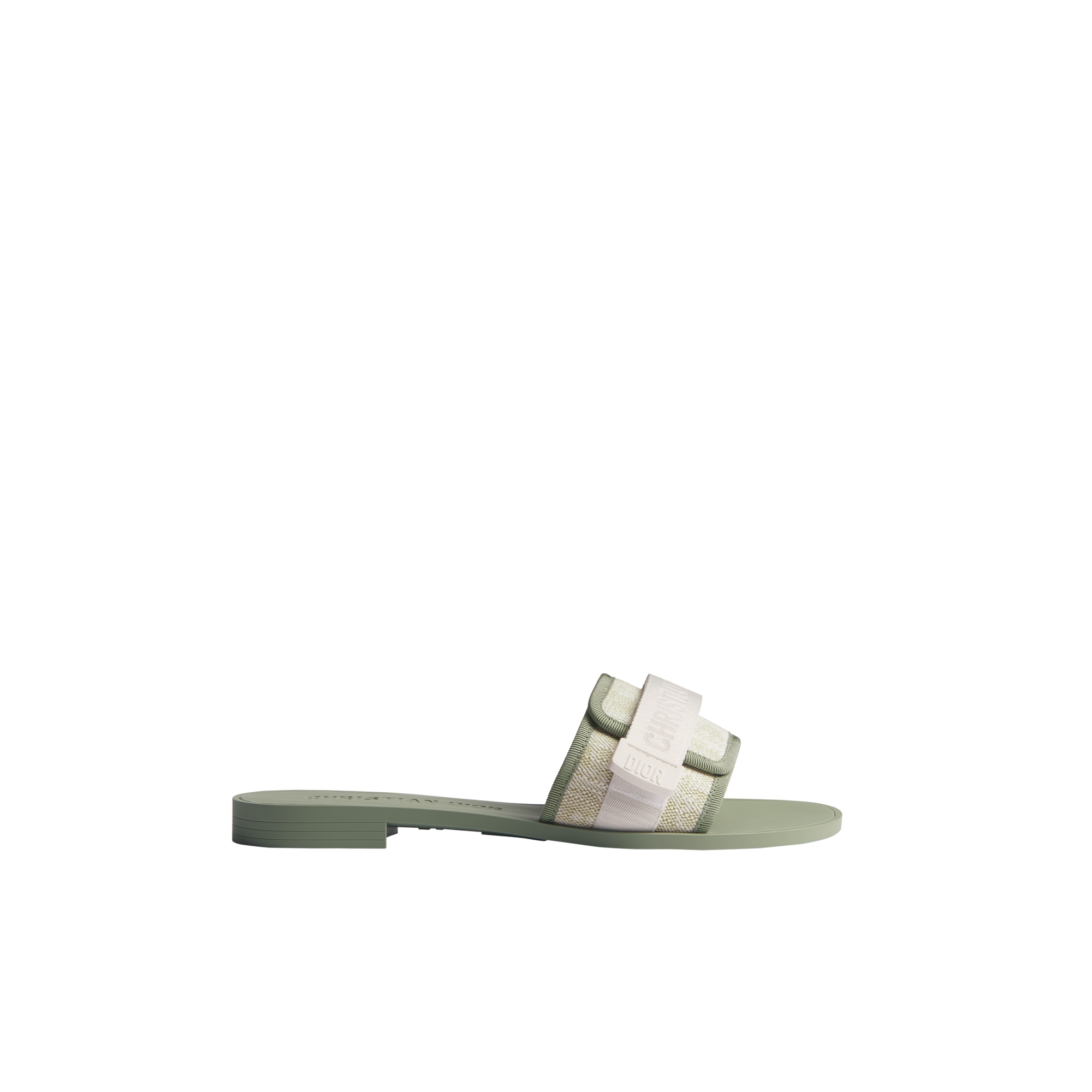  White and Green Dior Oblique Washed Linen