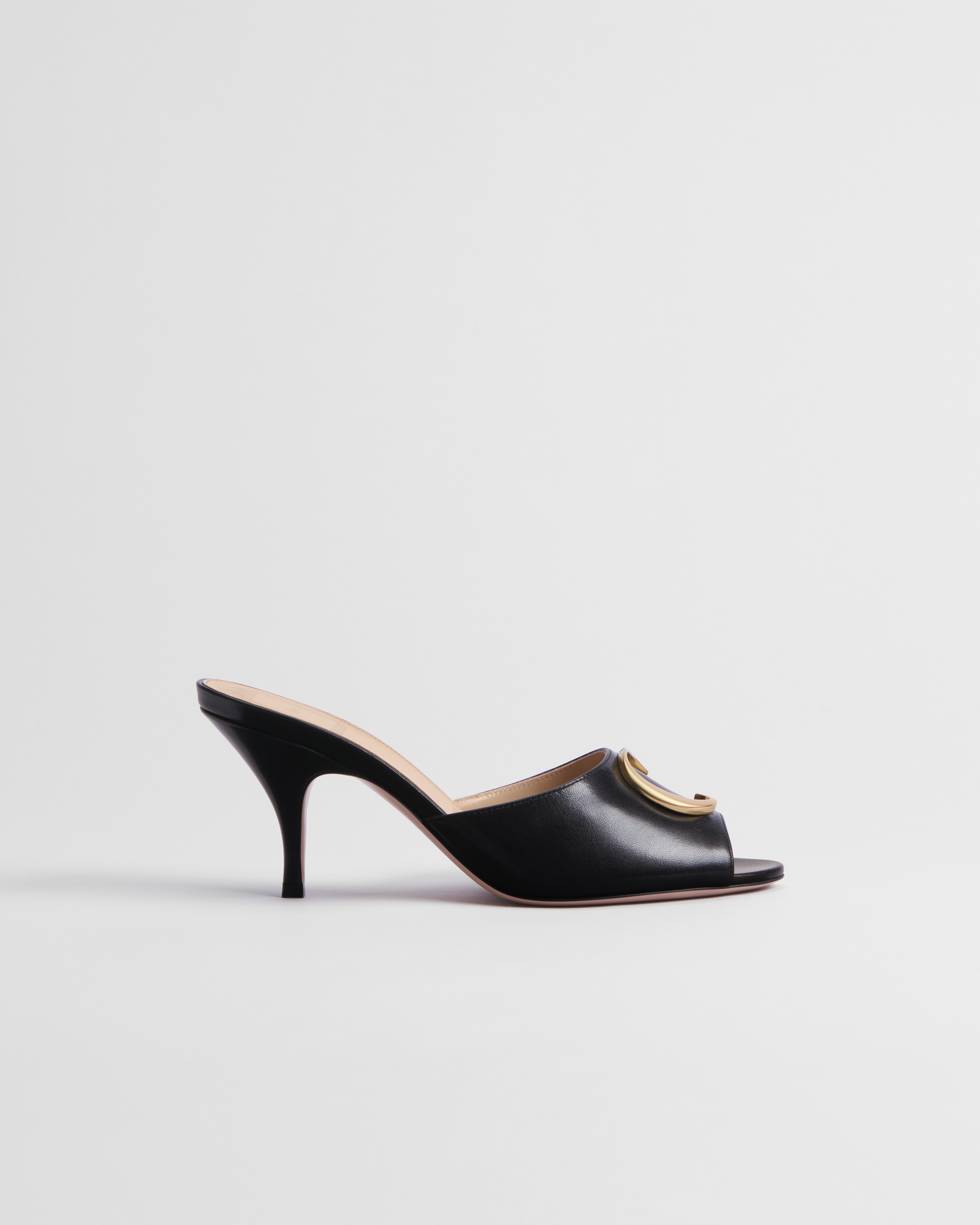 Dior Initials Heeled Slide Black Lambskin E02