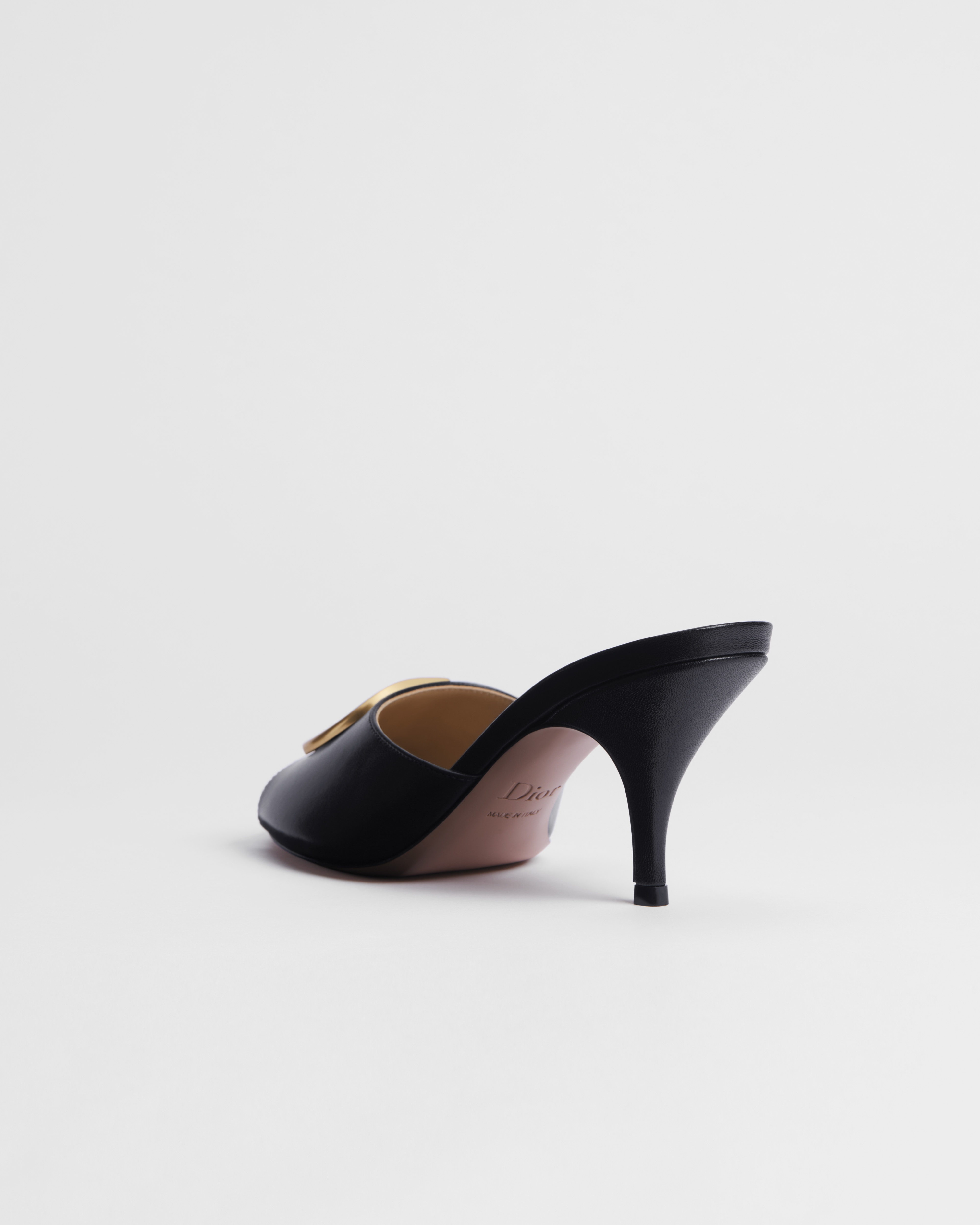 Dior Initials Heeled Slide Black Lambskin E05