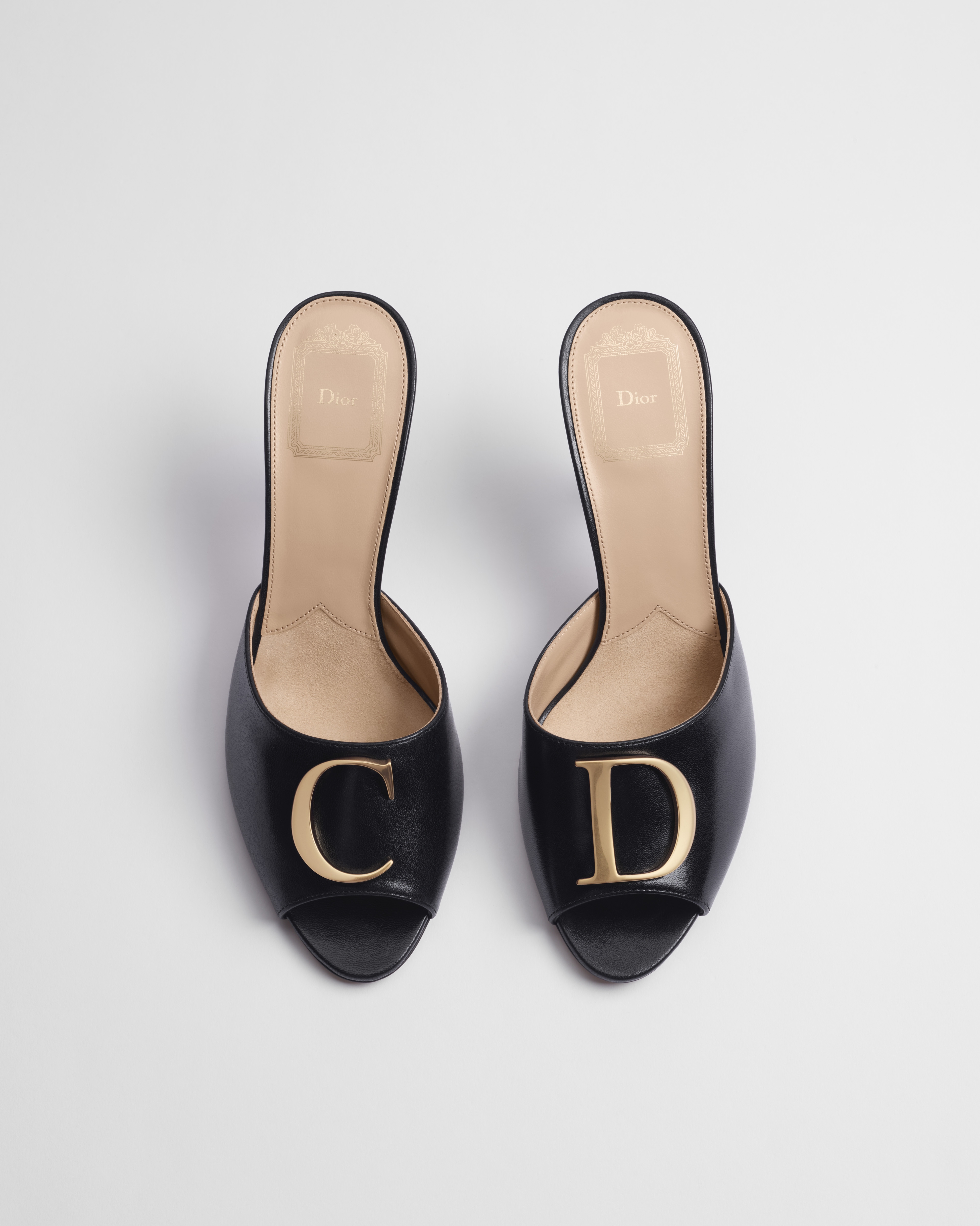 Dior Initials Heeled Slide Black Lambskin E06