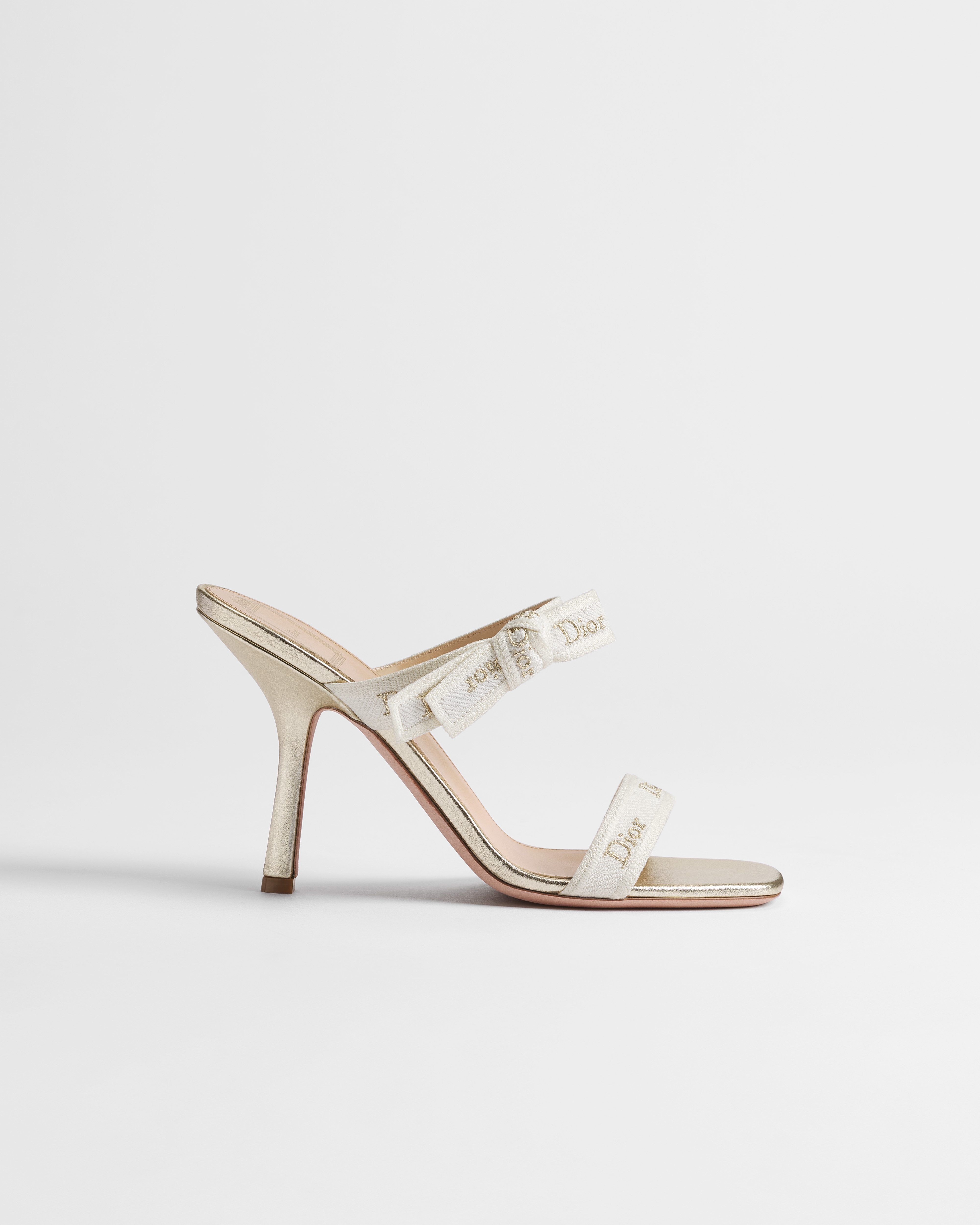 J'Adior Heeled Sandal with Straps Gold-Tone Cotton Blend E02