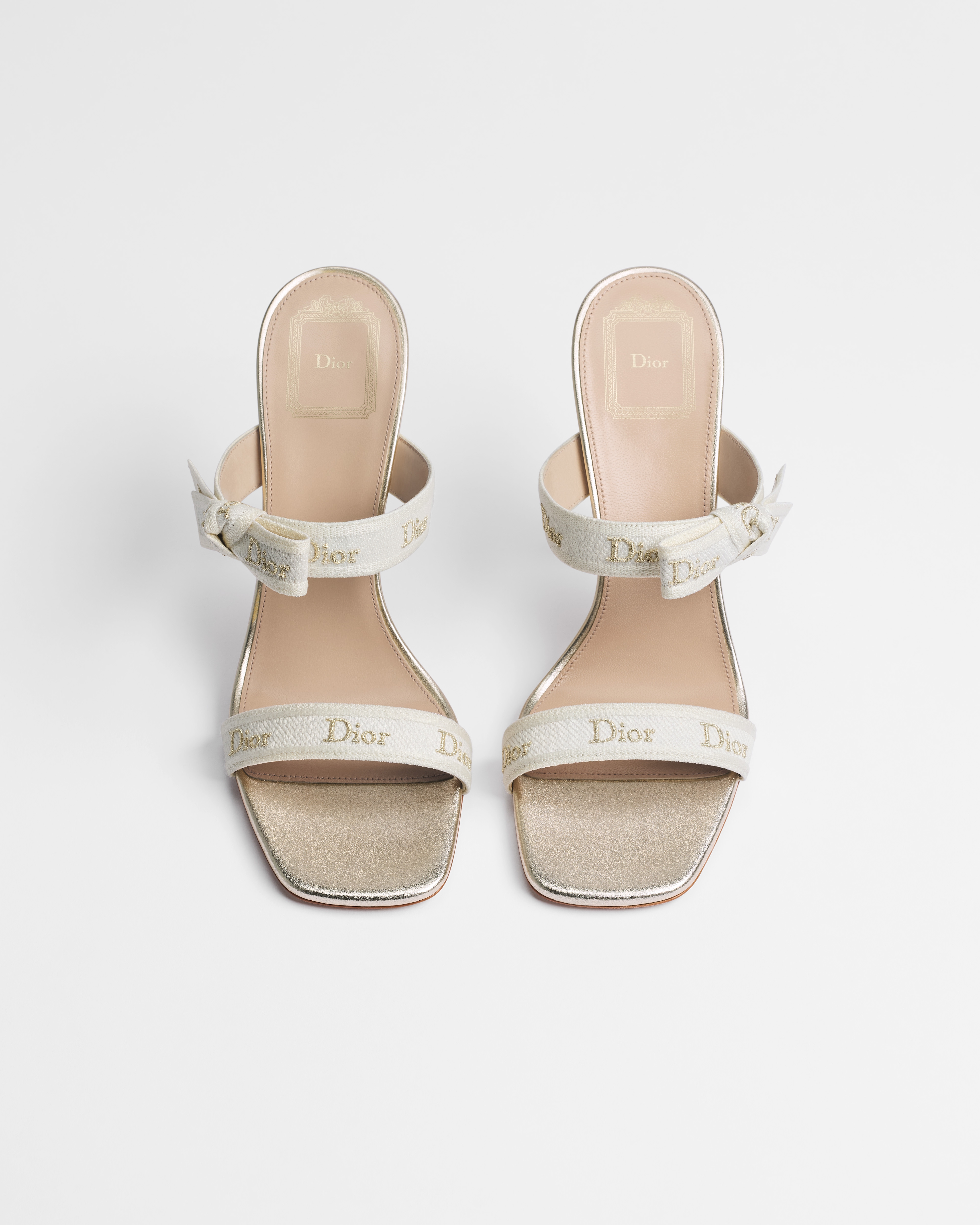 J'Adior Heeled Sandal with Straps Gold-Tone Cotton Blend E06