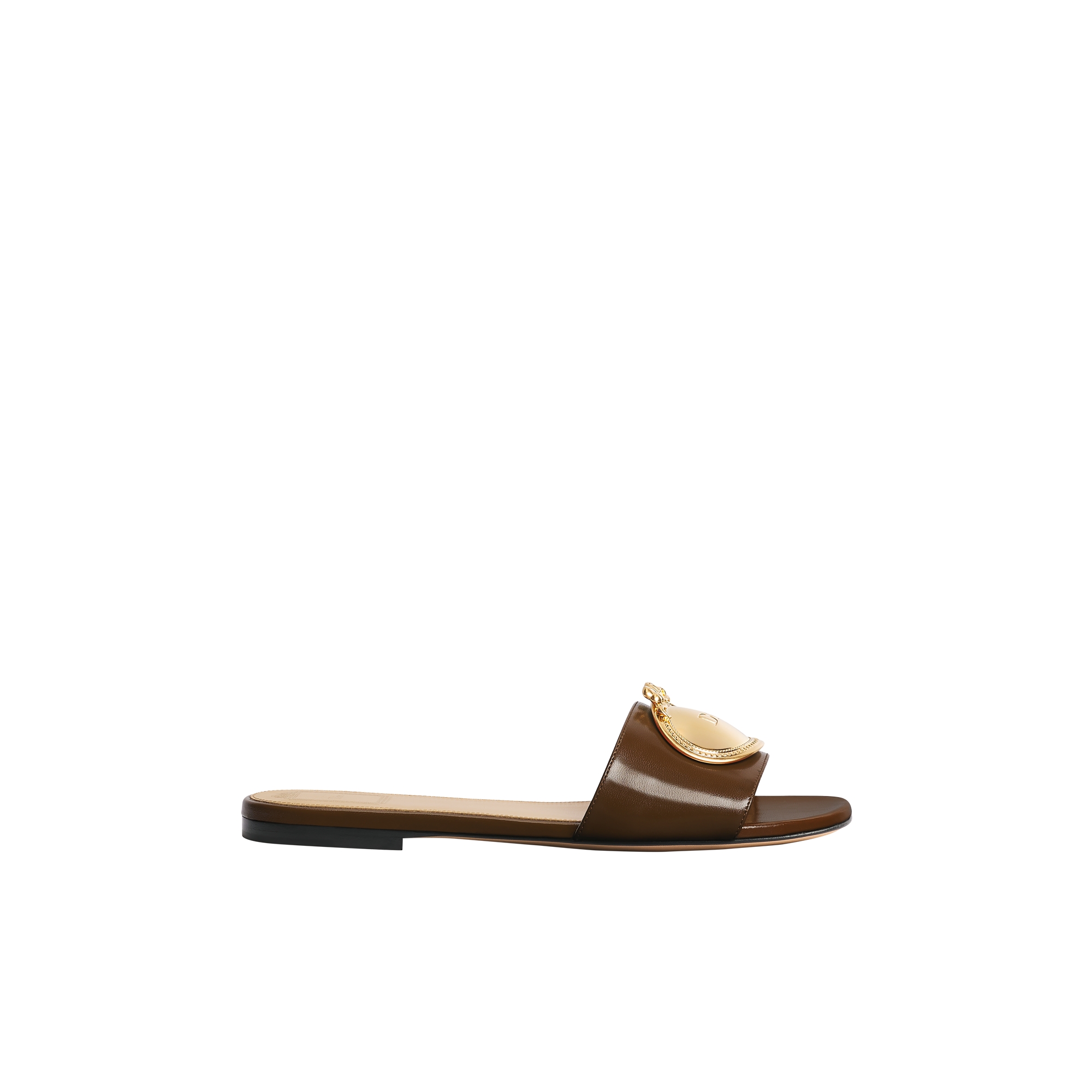 Dior Médaillon Buckle Slide Cognac Brown Lambskin E02