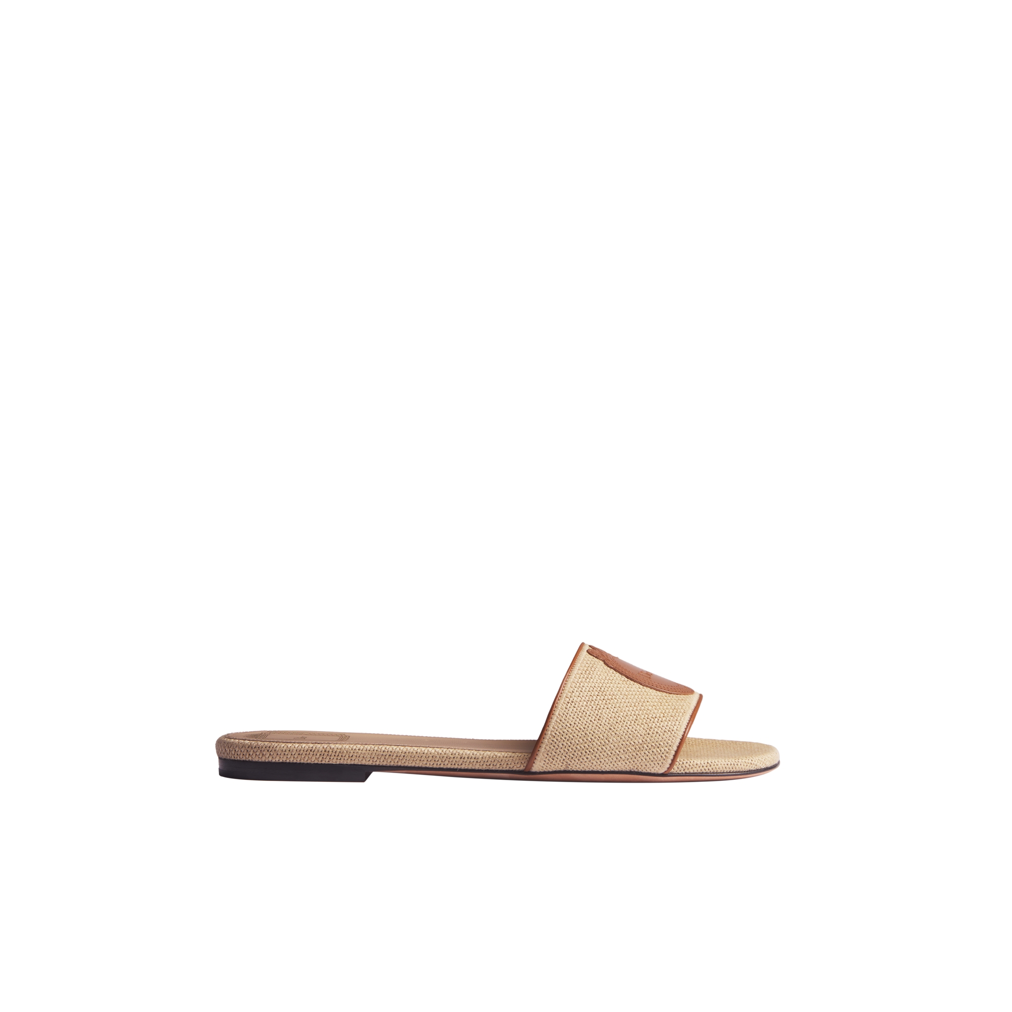 Dioriviera Dior Médaillon Slide Natural Embroidered Cotton and