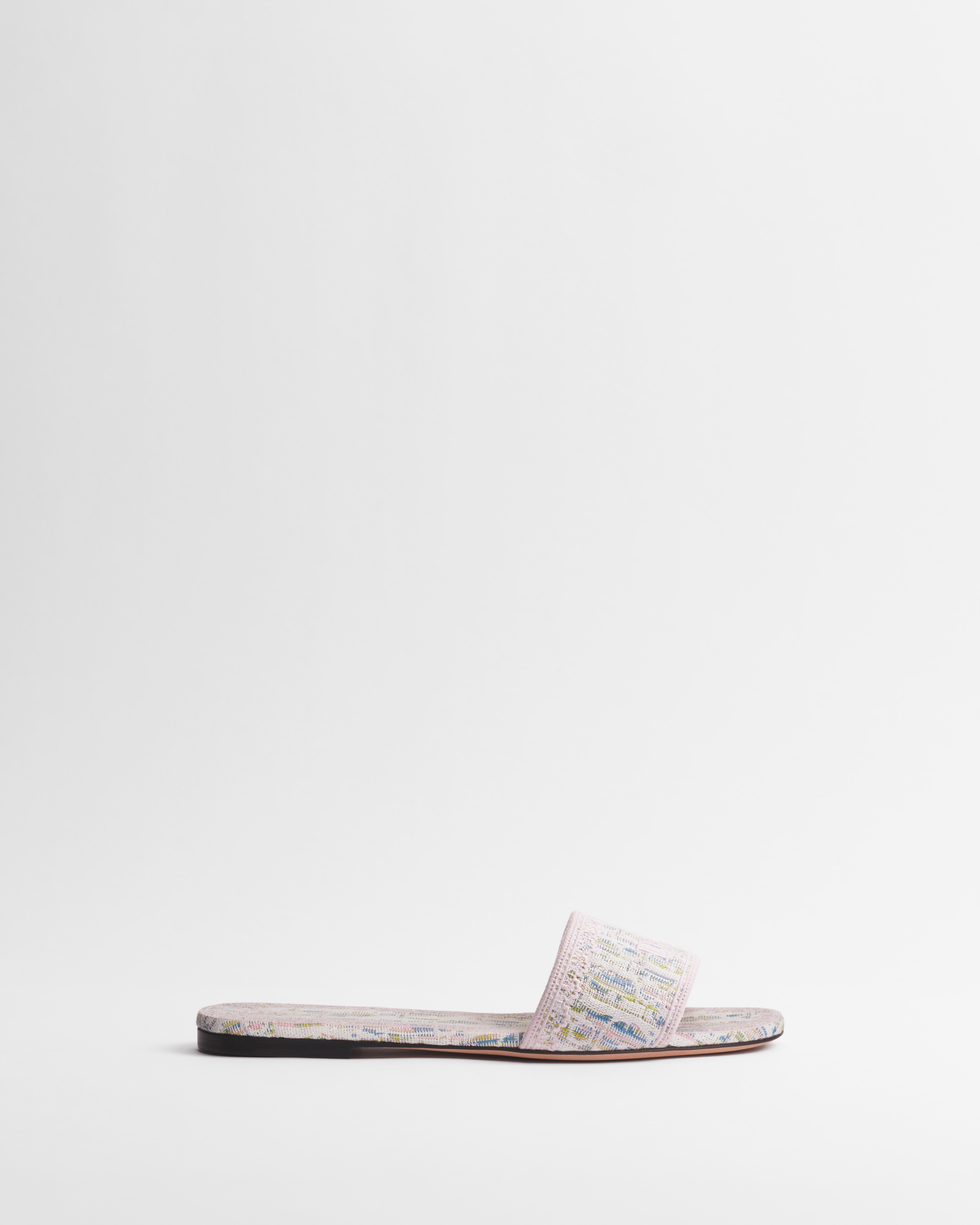 Dior Qixi Dior Dentelle Slide Multicolor Dior Oblique Pastel Embroidered Cotton and White Lace E02