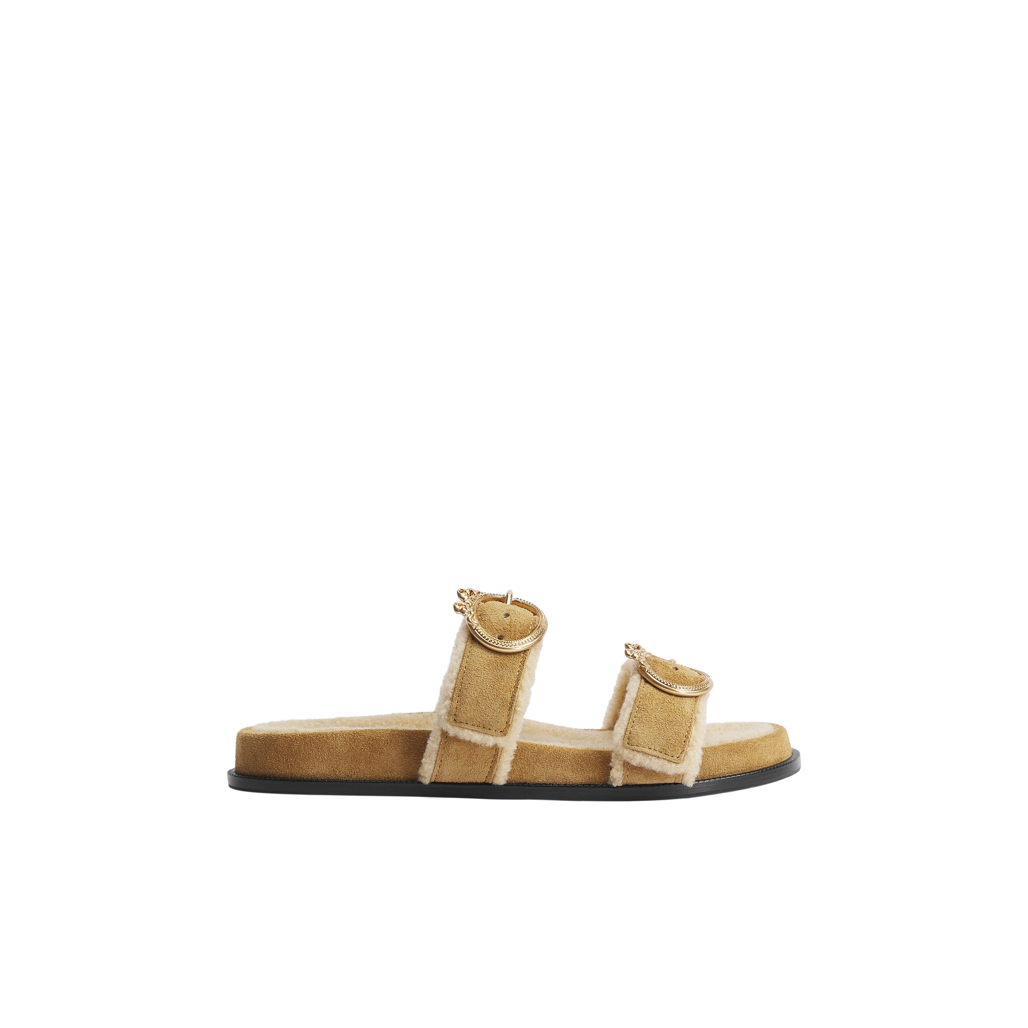DiorAlps Dior Médaillon Buckle Sandal Hazelnut Suede Calfskin