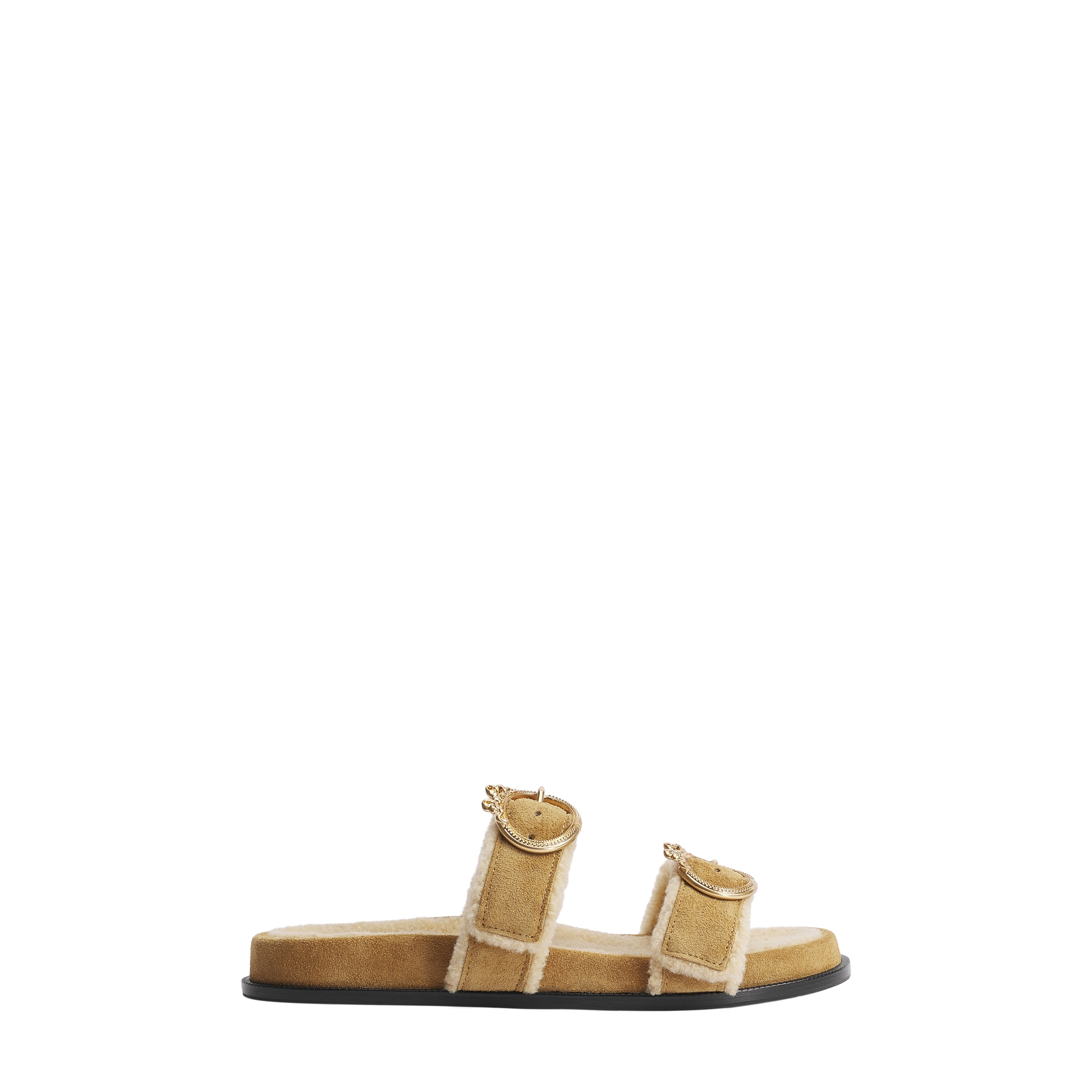 DiorAlps Dior Médaillon Buckle Sandal Hazelnut Suede Calfskin