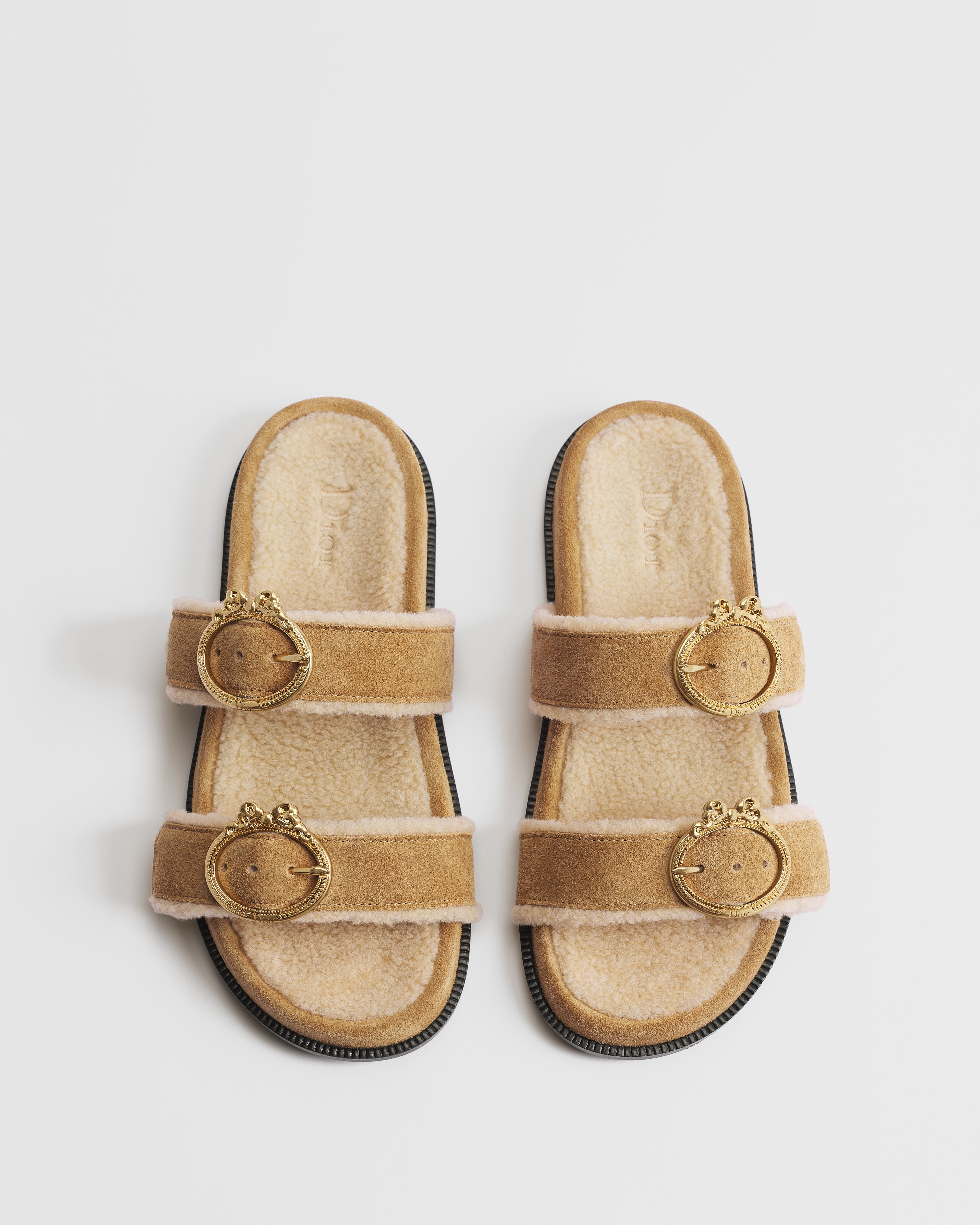 DiorAlps Dior Médaillon Buckle Sandal Hazelnut Suede Calfskin