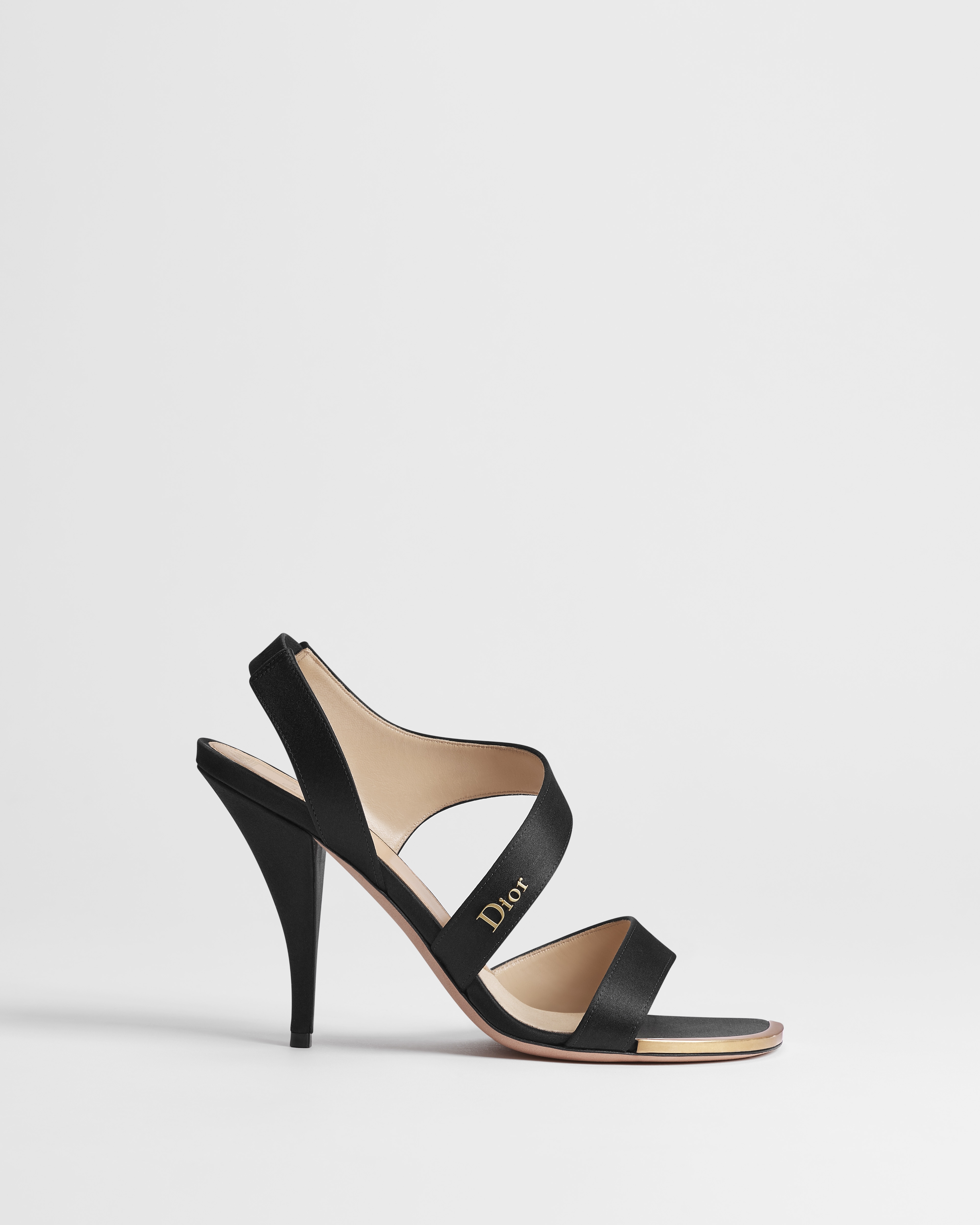 Diorama Heeled Sandal Black Satin E02