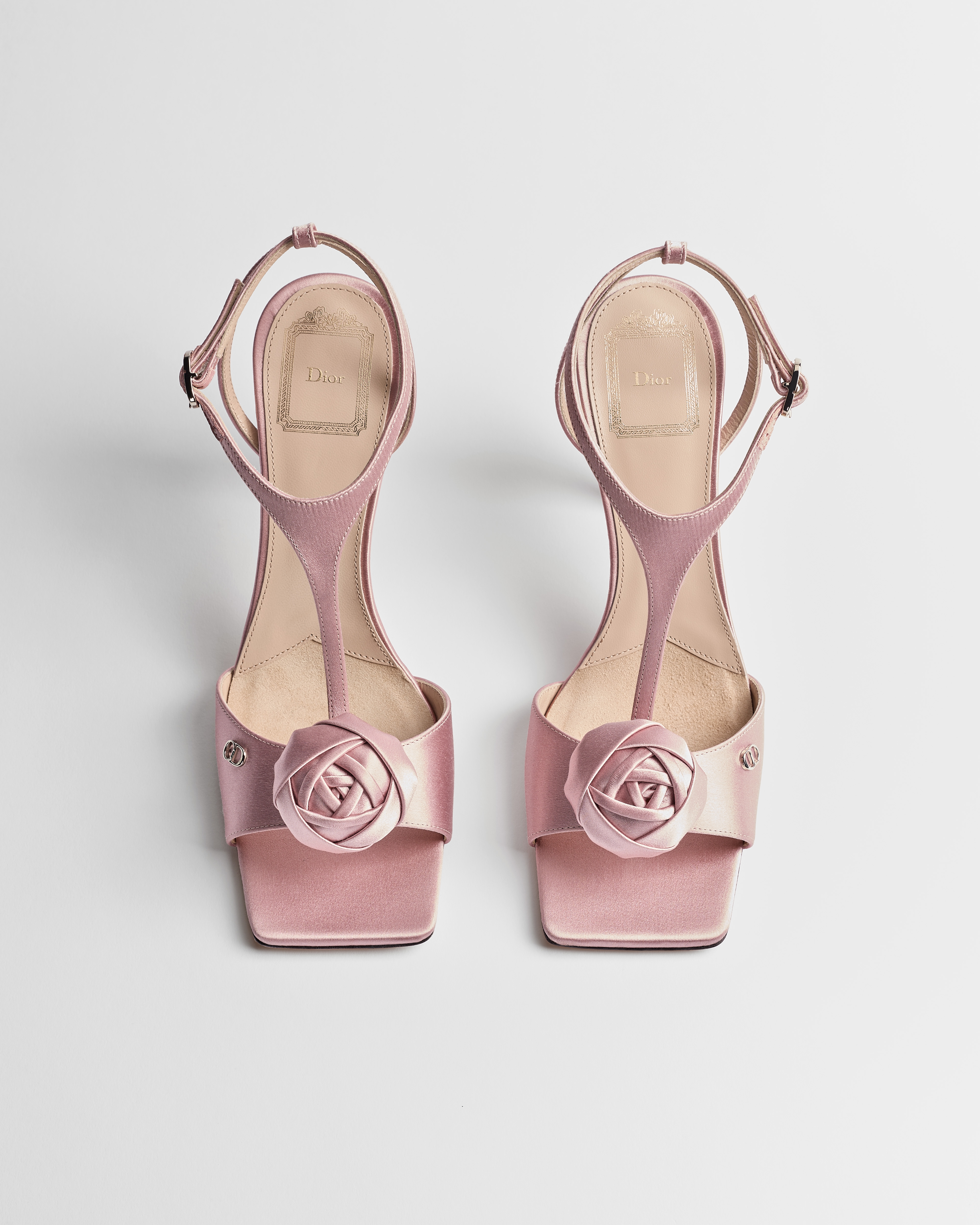 Dior Rose Heeled Sandal Dragée Pink Satin E06