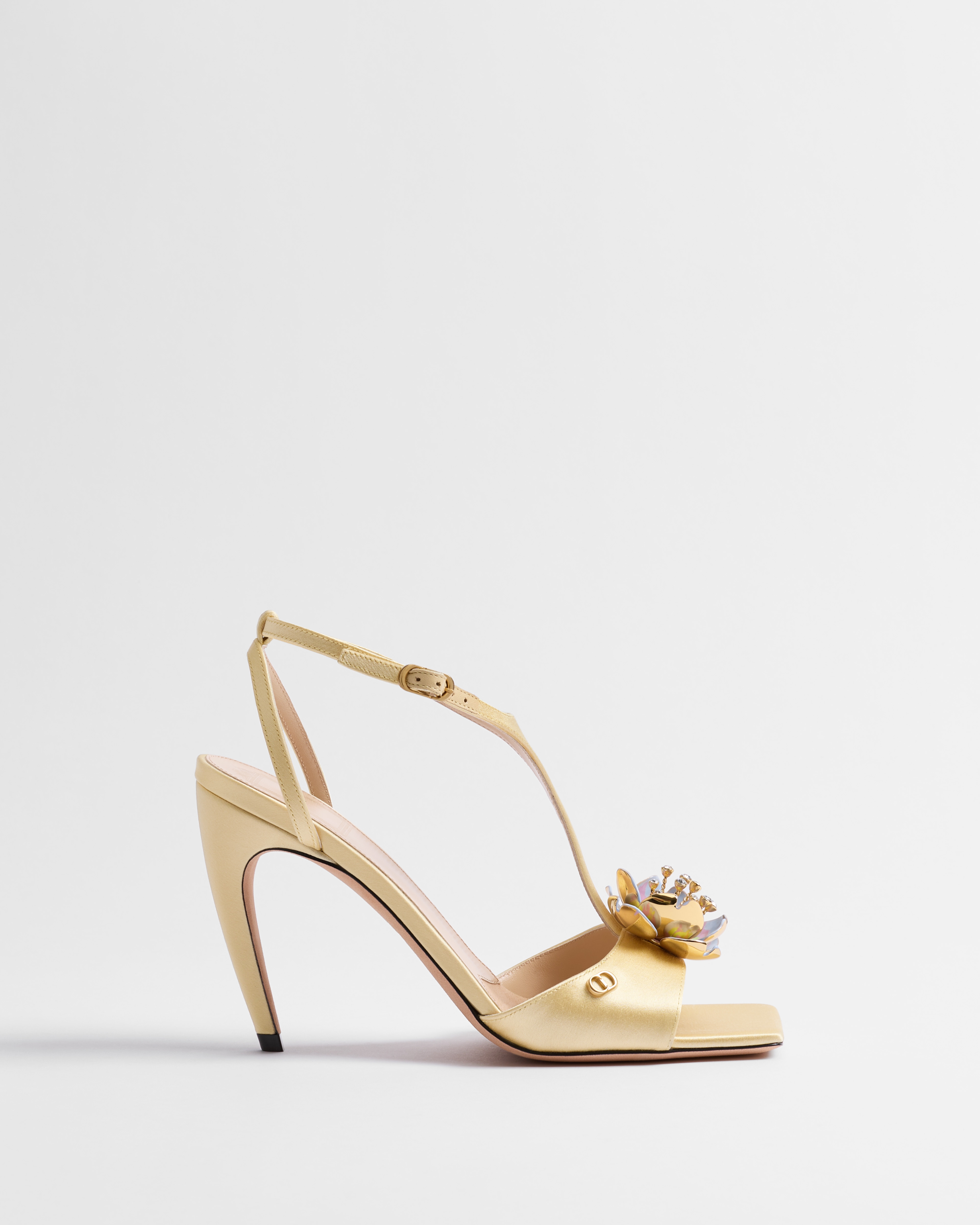 Dior Flora Heeled Sandal Vanilla Satin E02