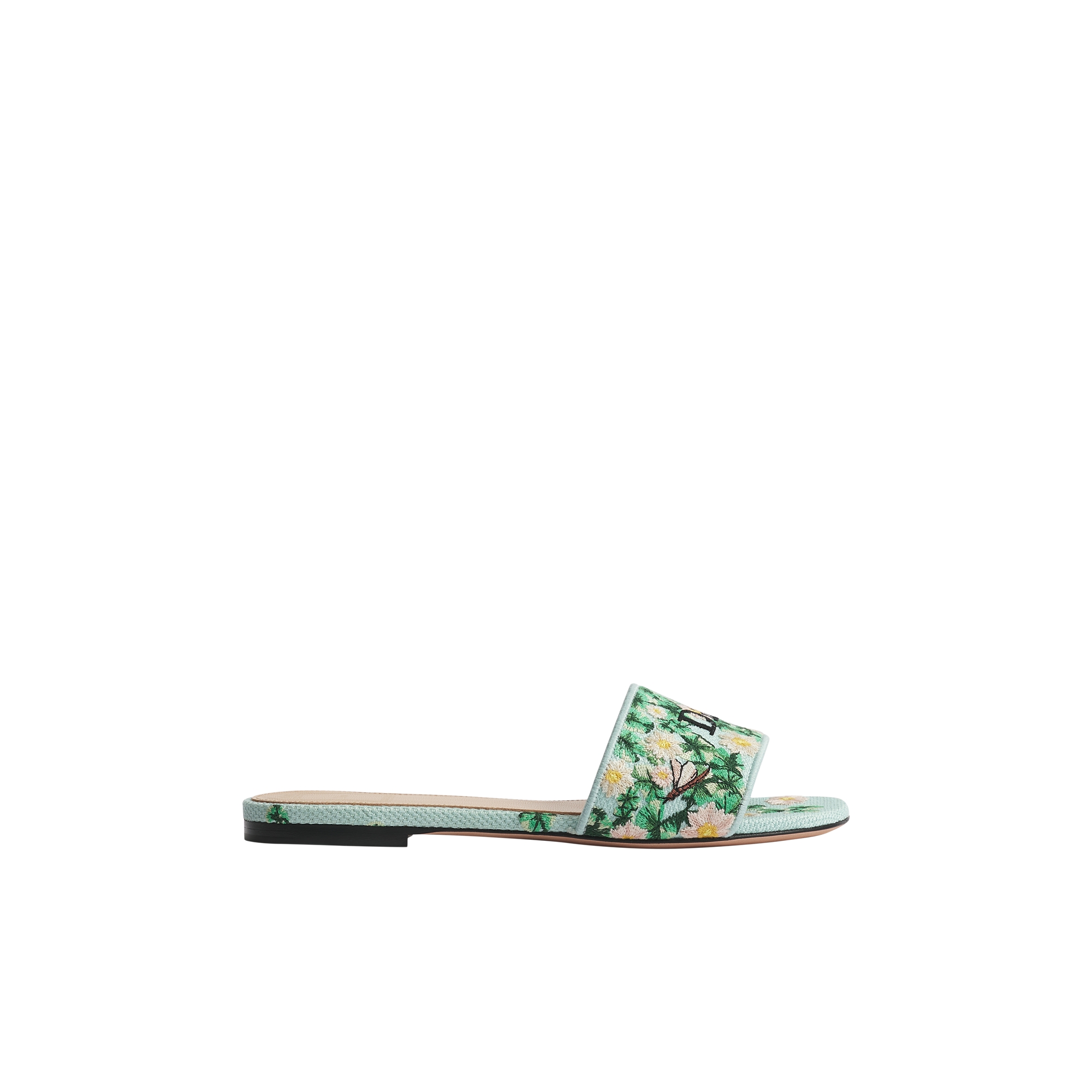  Algodón con bordado Dior Water Lily azul y verde