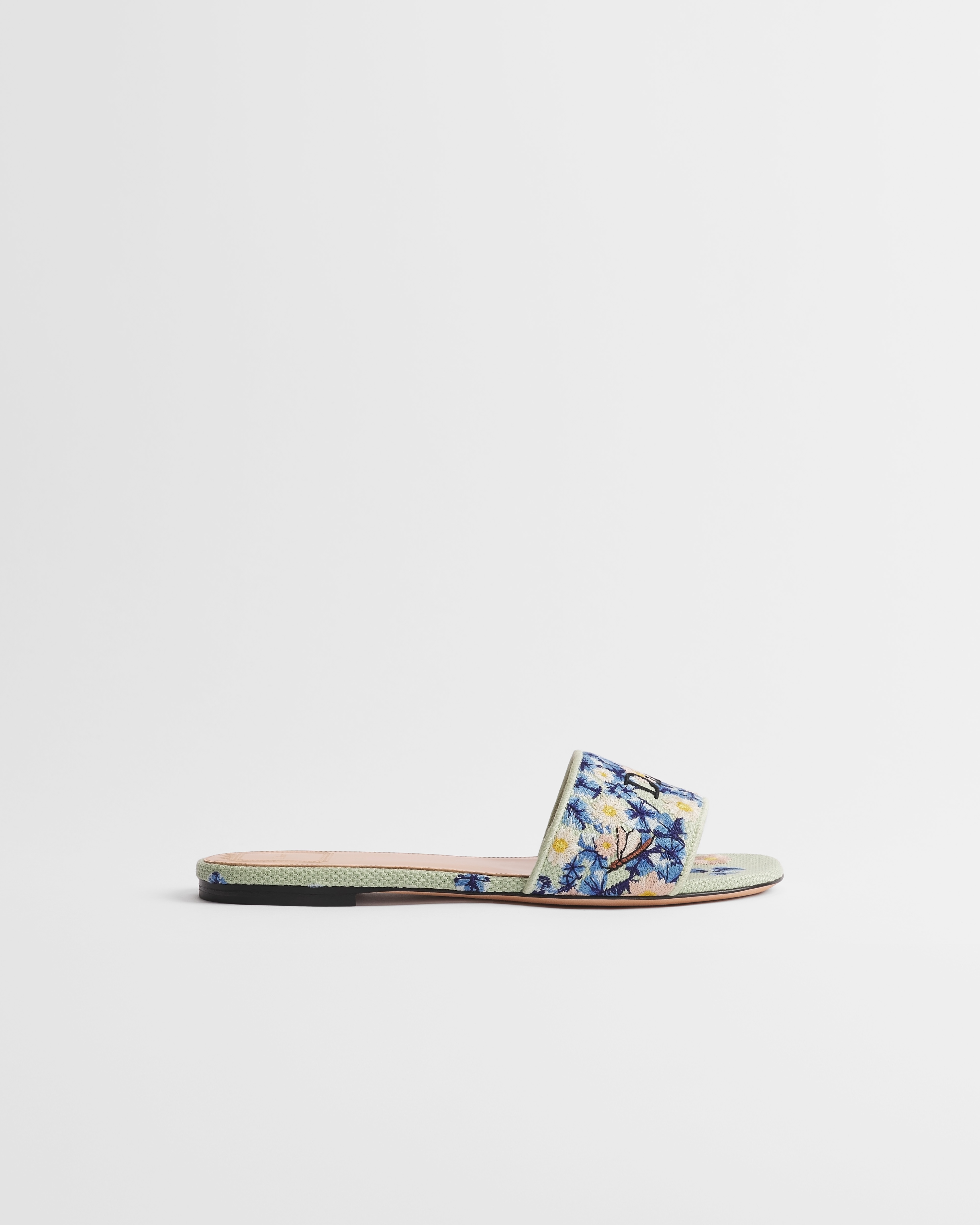 Slide Dway Algodão bordado Dior Water Lily azul E02