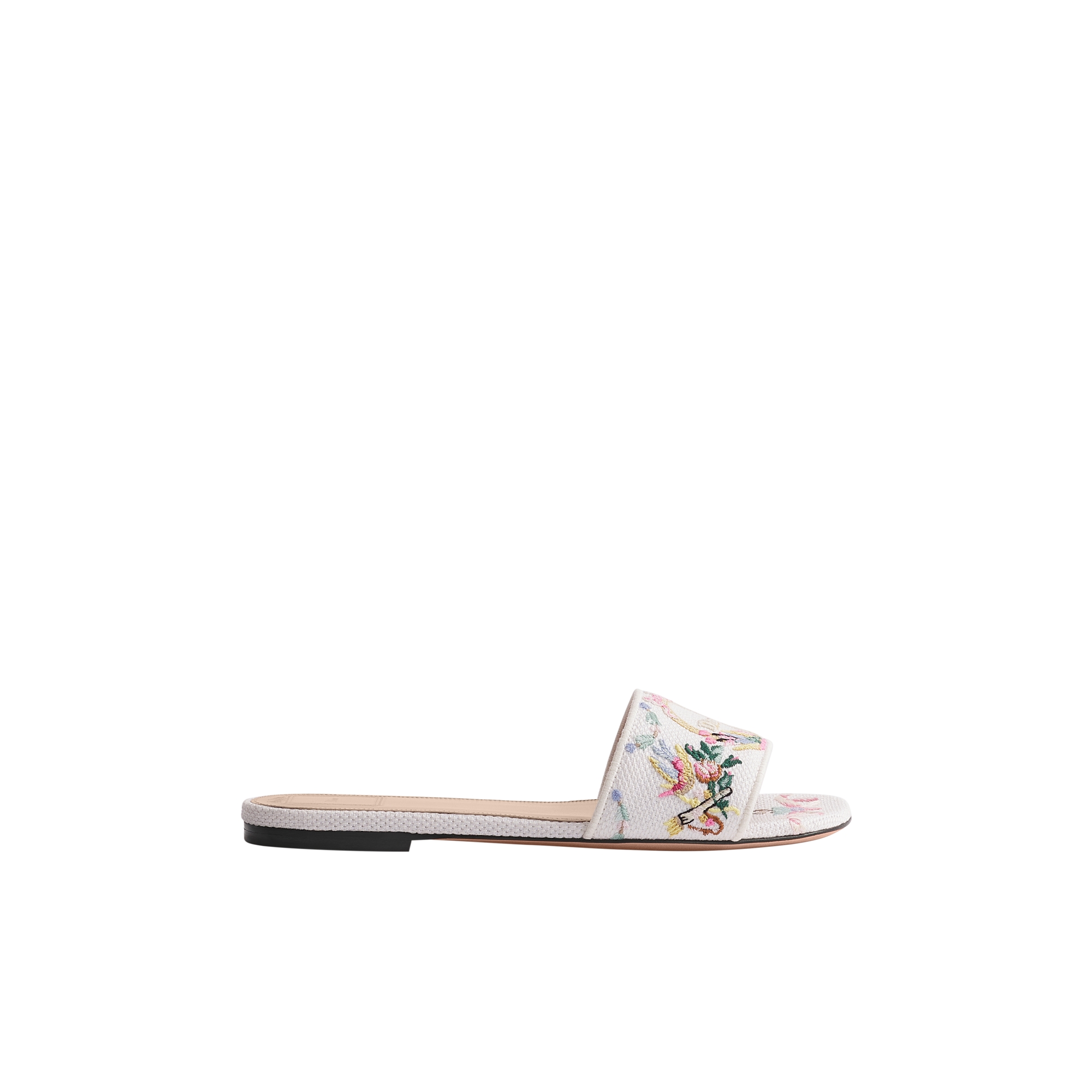 Dior Qixi Dior Médaillon Slide White Cotton Embroidered with