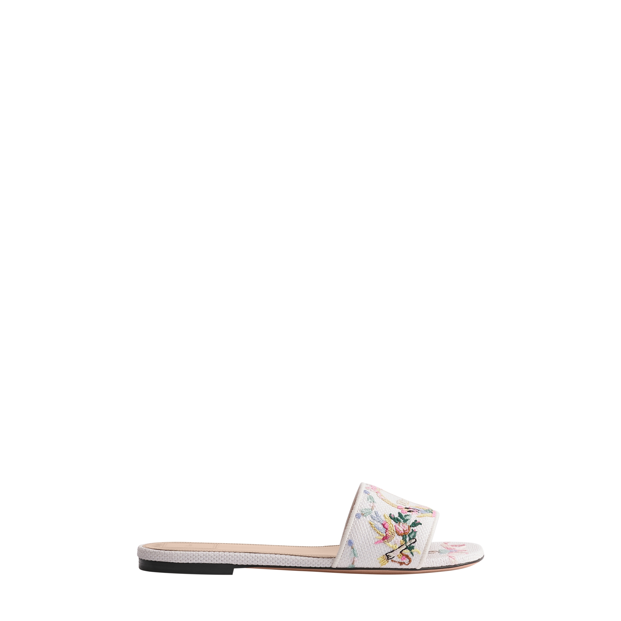 Dior Qixi Dior Médaillon Slide White Cotton Embroidered with