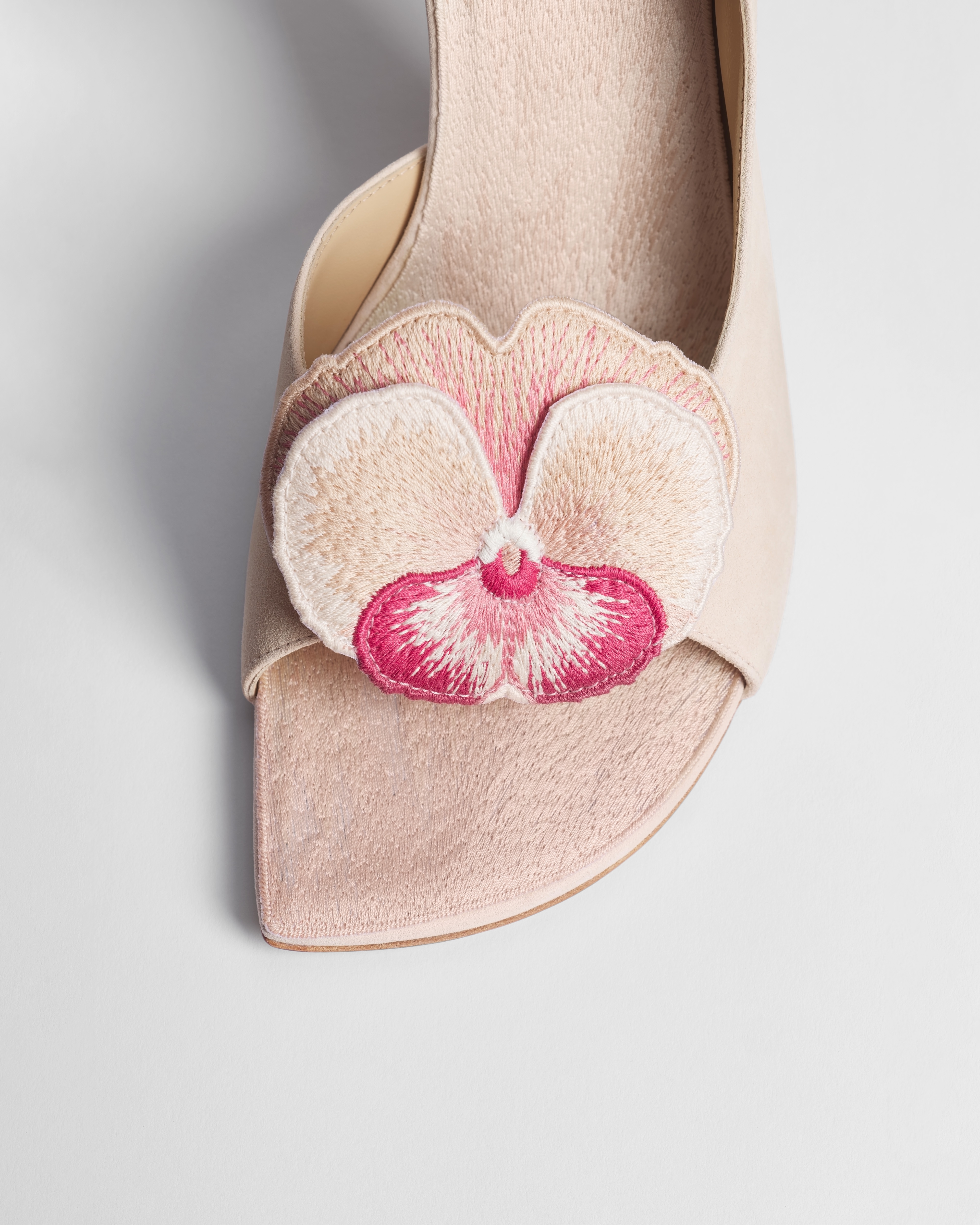 Dior Viola Heeled Slingback Sandal Rose Quartz Pink Suede Goatskin E10