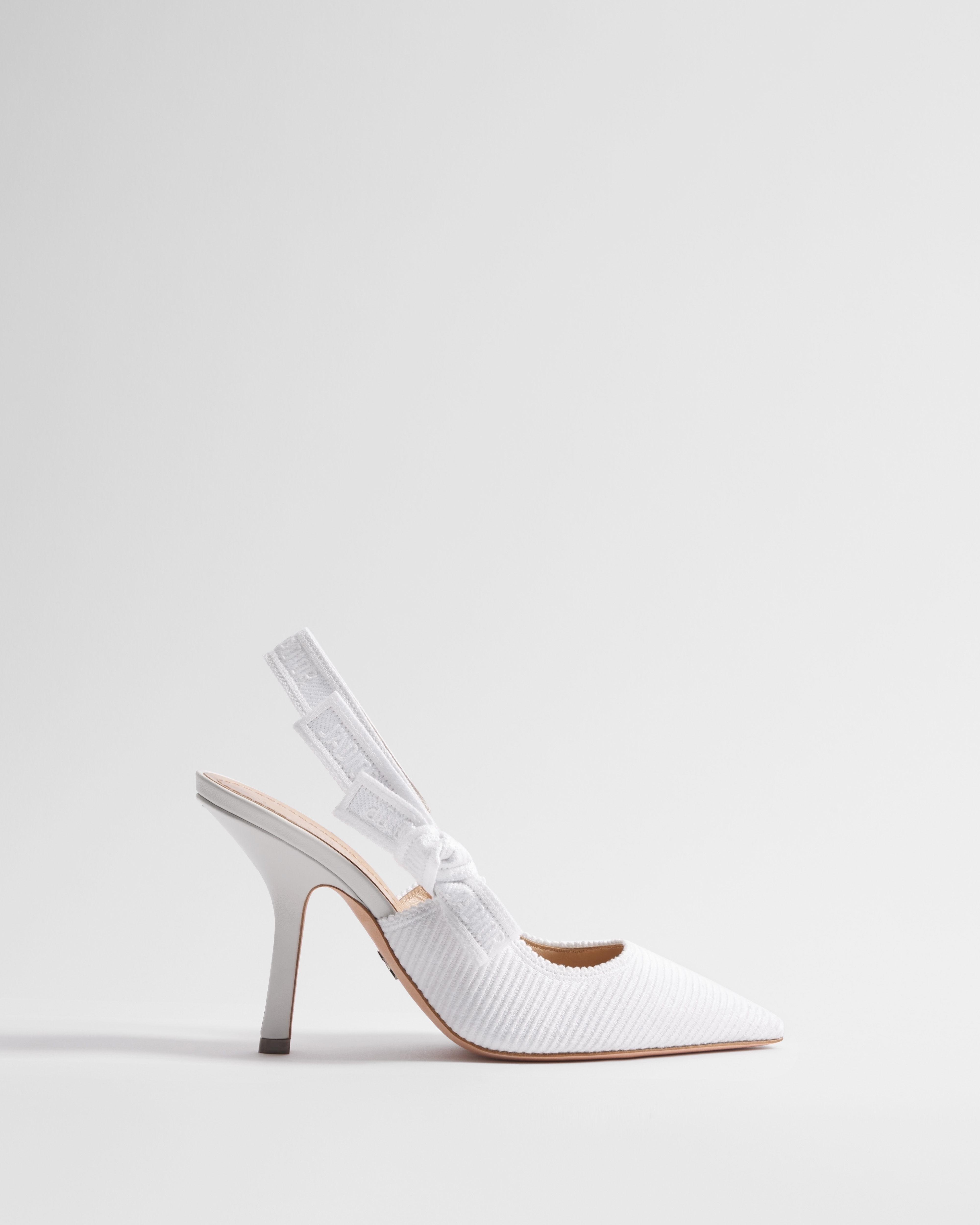 J'Adior Slingback Pump White Embroidered Cotton E02