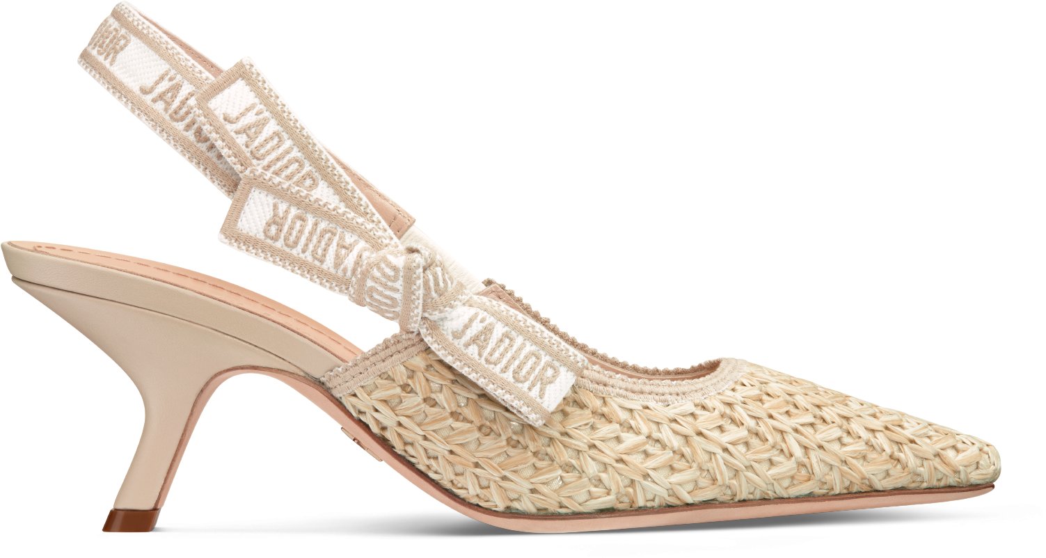 J Adior Slingback Pump Natural Raffia DIOR