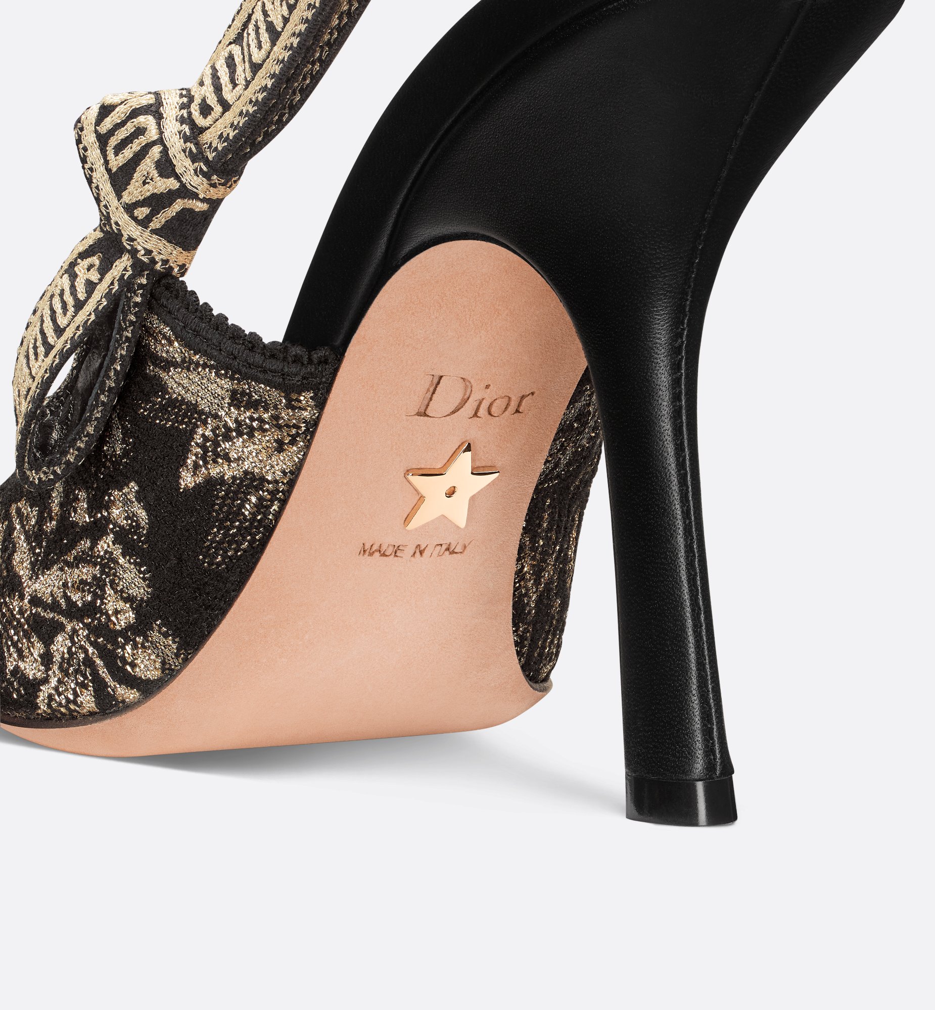 J'Adior Slingback Pump Black and Gold-Tone Millefiori J'Adior Slingback Pump Black and Gold-Tone Millefiori