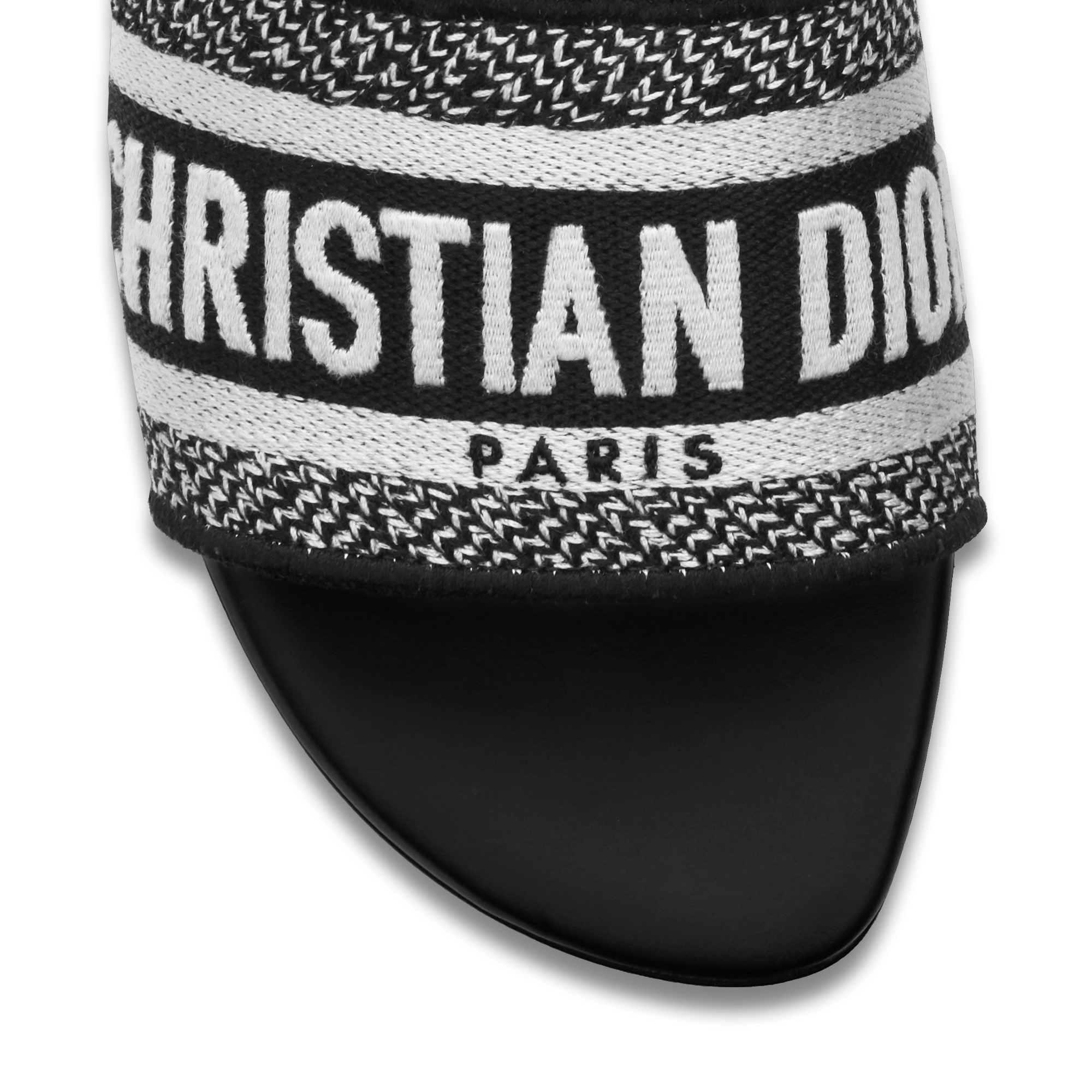 Dway Slide Black embroidered cotton E10