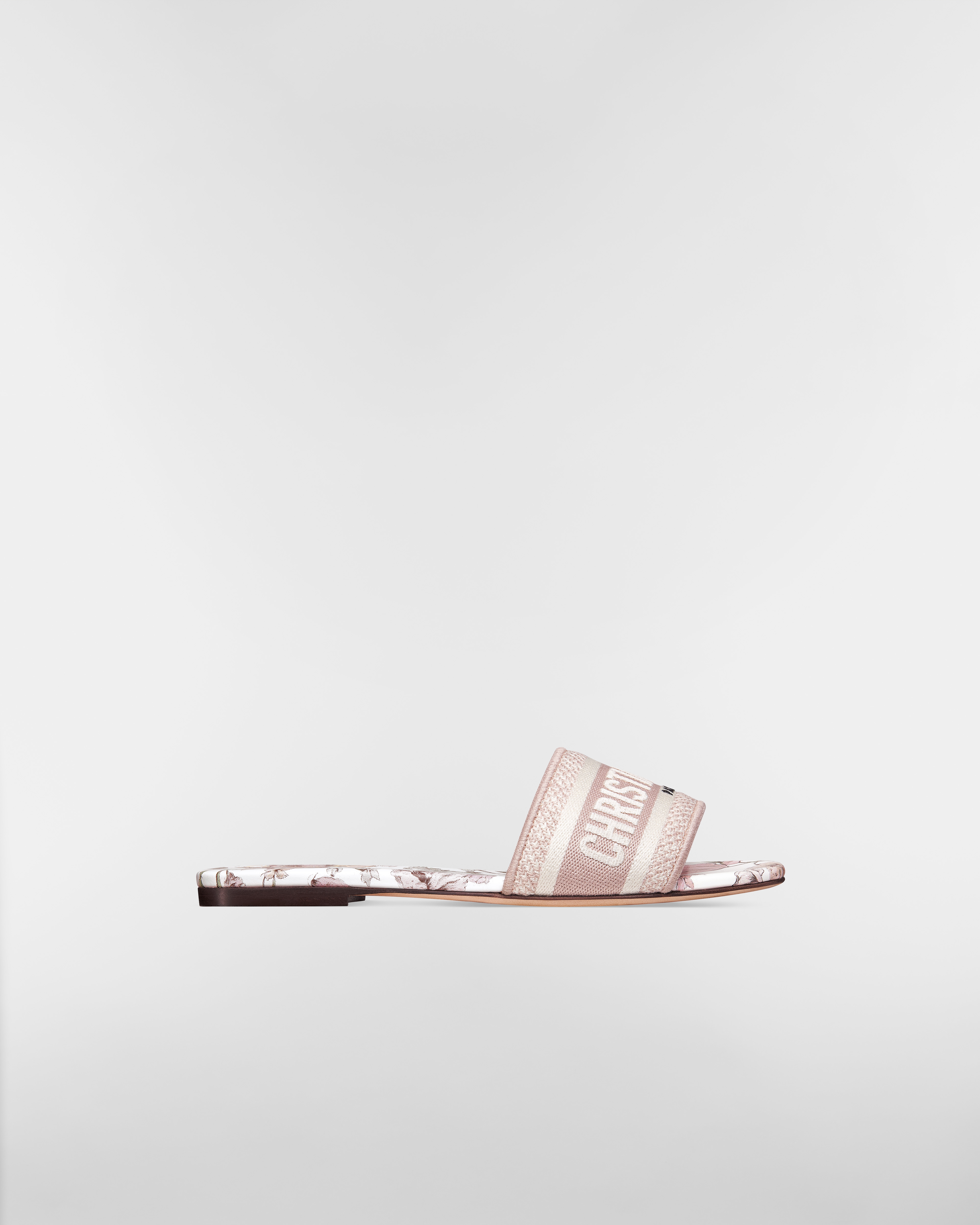 Dway Slide Embroidered Cotton and Rose des Vents Pink Millefiori Motif E02