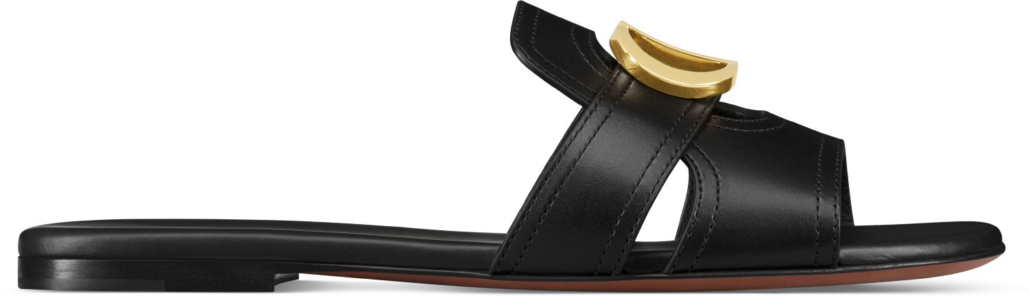 30 Montaigne Slide Profile view Black Calfskin