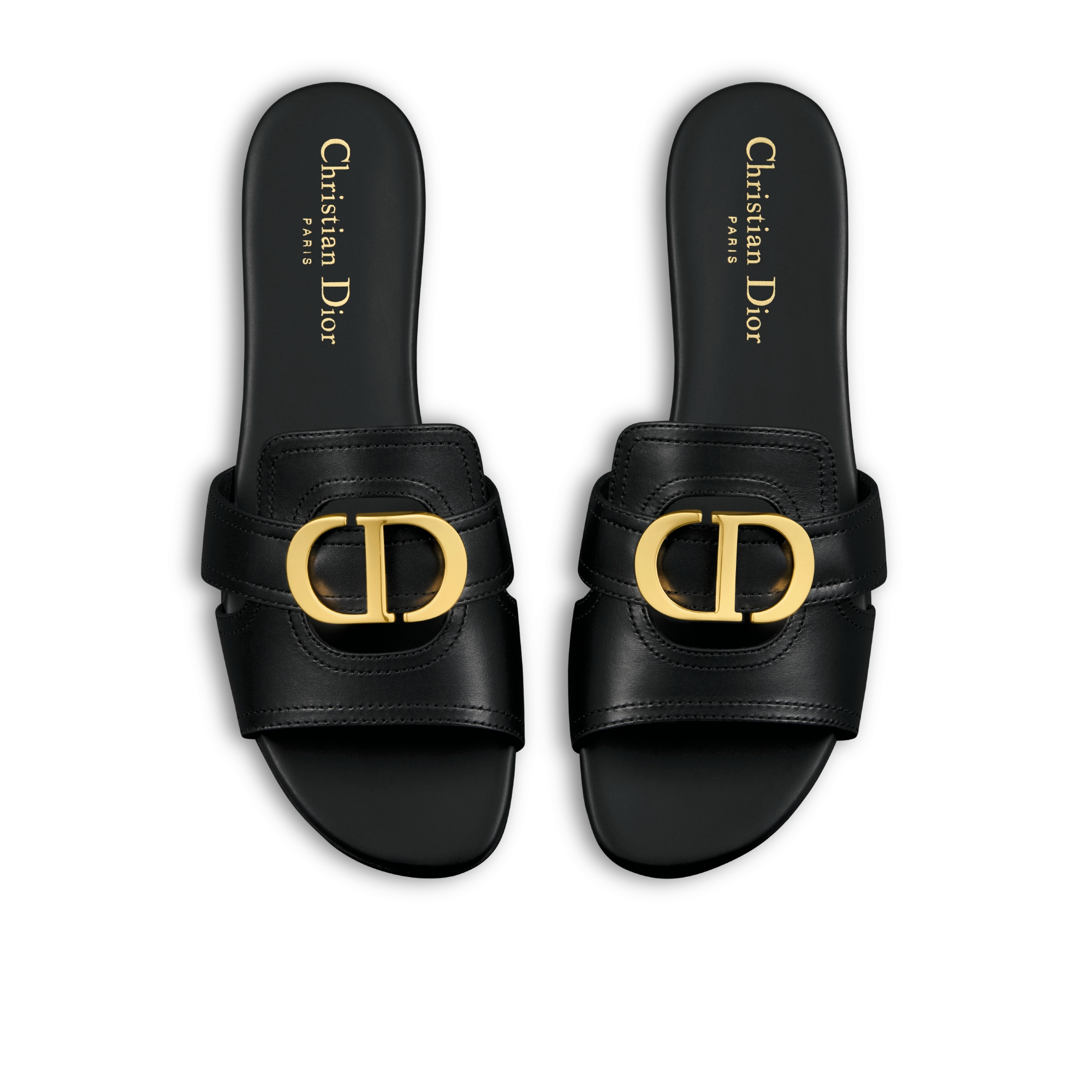 30 Montaigne Slide Black Calfskin E06