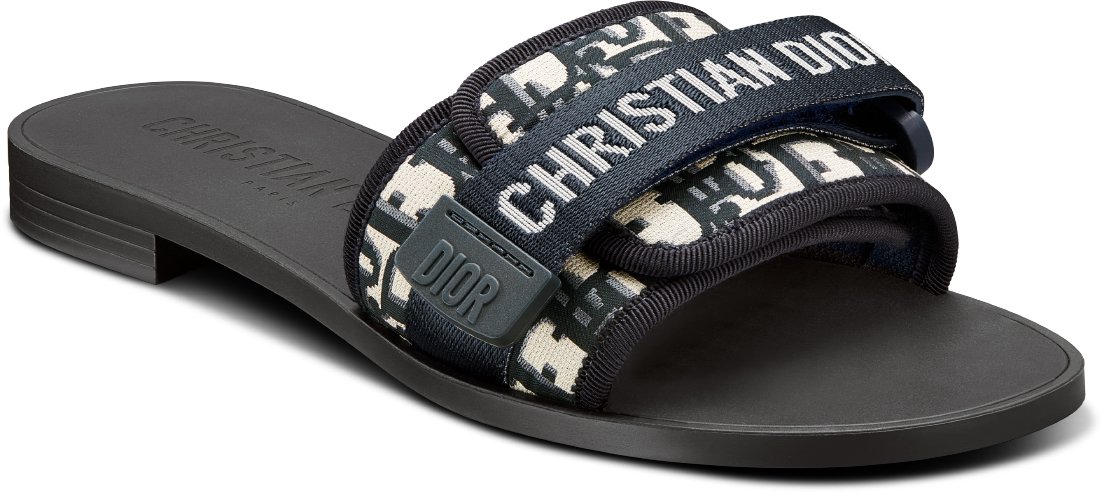 Dio r evolution Slide Shiny Technical Fabric with Deep Blue Dior Oblique Print DIOR