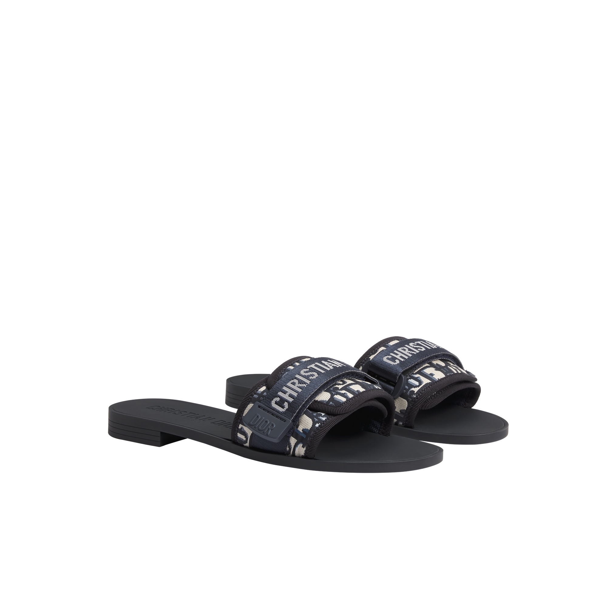Dio(r)evolution Slide Shiny Technical Fabric with Deep Blue Dior Oblique Print E03